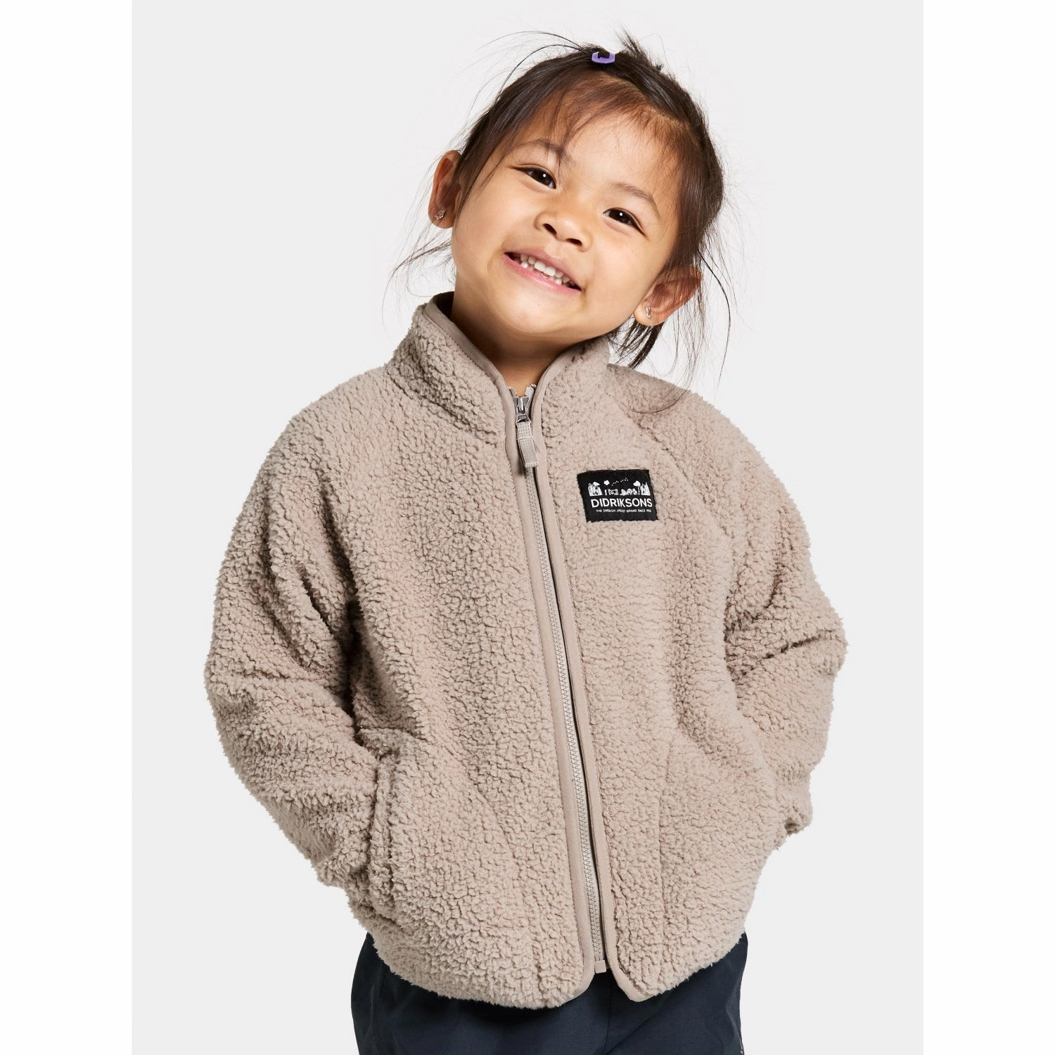 Didriksons Beach Beige Gibbs Kids Fullzip 2 Stretch Paneling