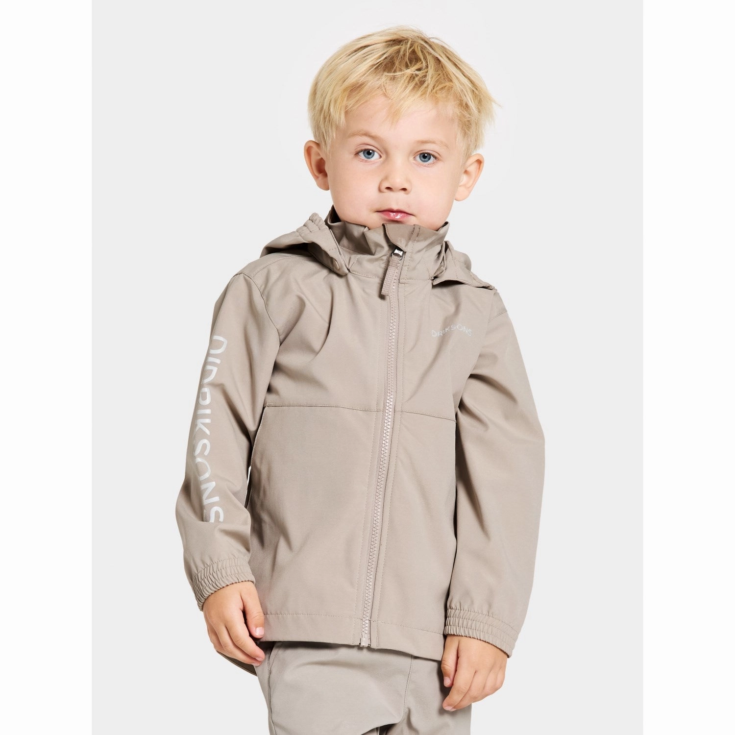 Didriksons Beach Beige Hallon Kids Jacket Taped Seam Construction Casual Style