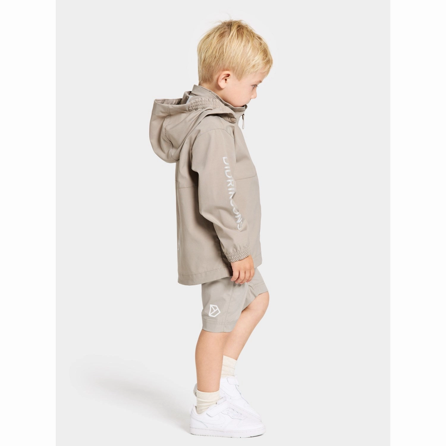 Didriksons Beach Beige Hallon Kids Jacket Compact Fit Look AntiPilling Finish