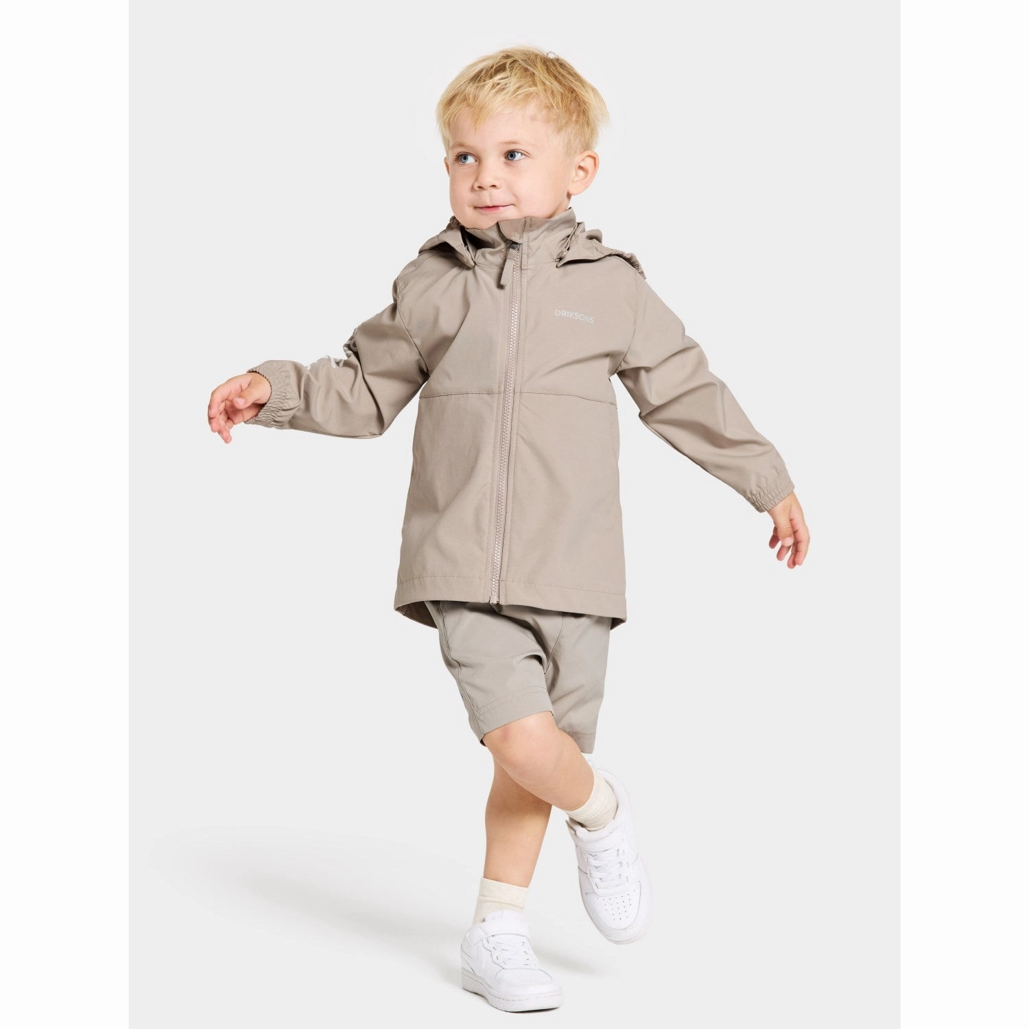 Minimal Travel Look Didriksons Beach Beige Hallon Kids Jacket