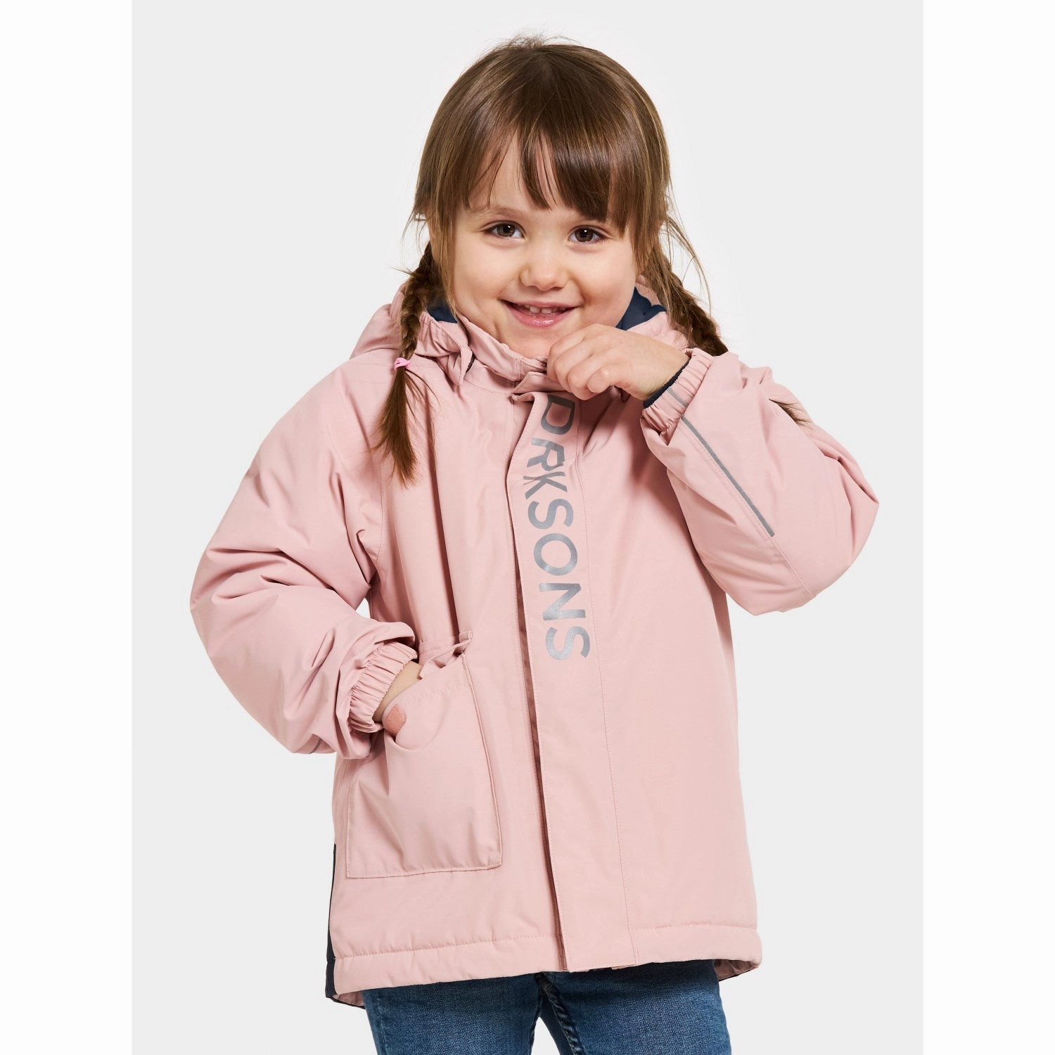 Didriksons Dusty Pink Talvi Kids Jacket High Visibility Trims