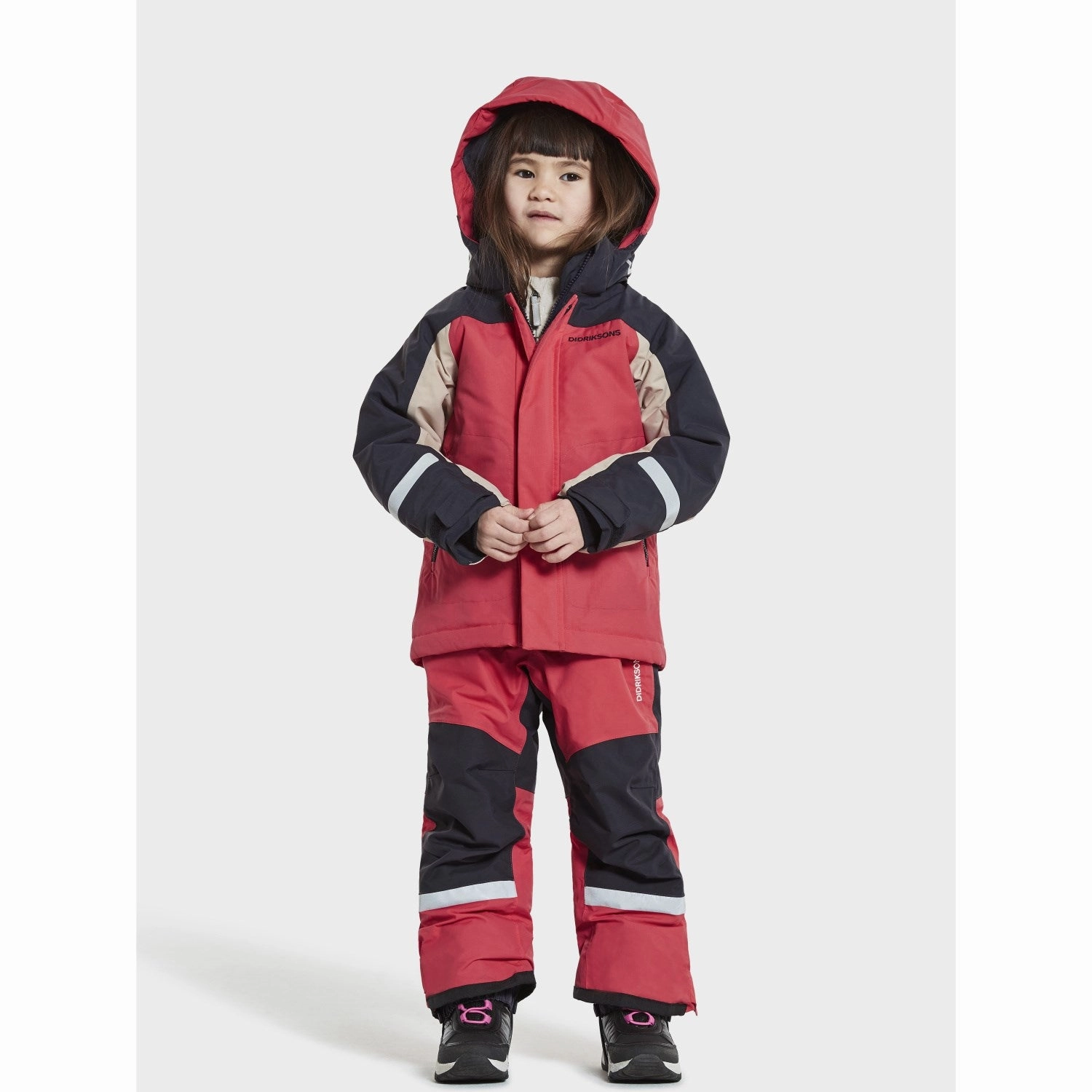 Didriksons Modern Pink Neptun Kids Jacket Flexible Layer Fit Snow Day