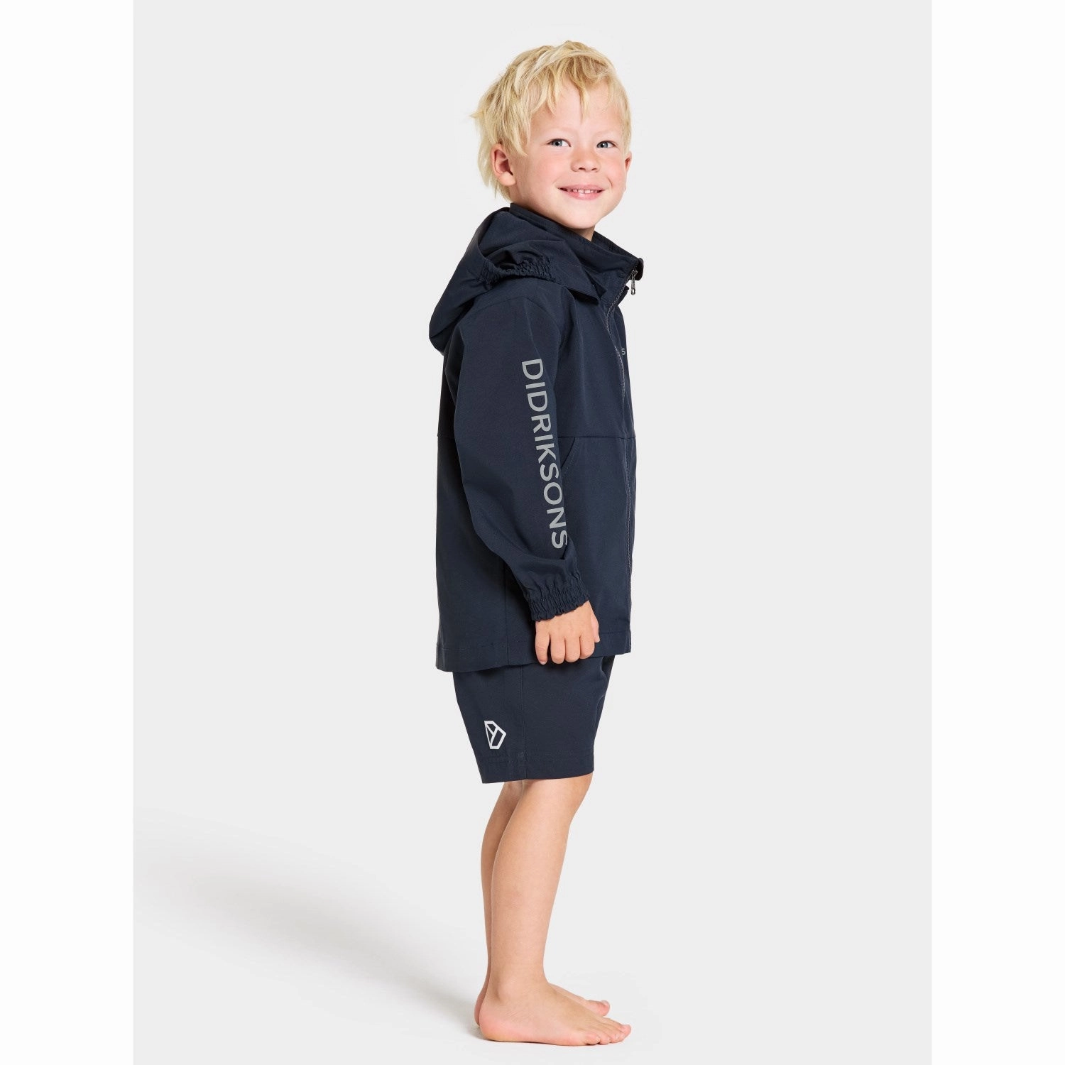 Didriksons Navy Hallon Kids Jacket Good Material Compact Packable Feature