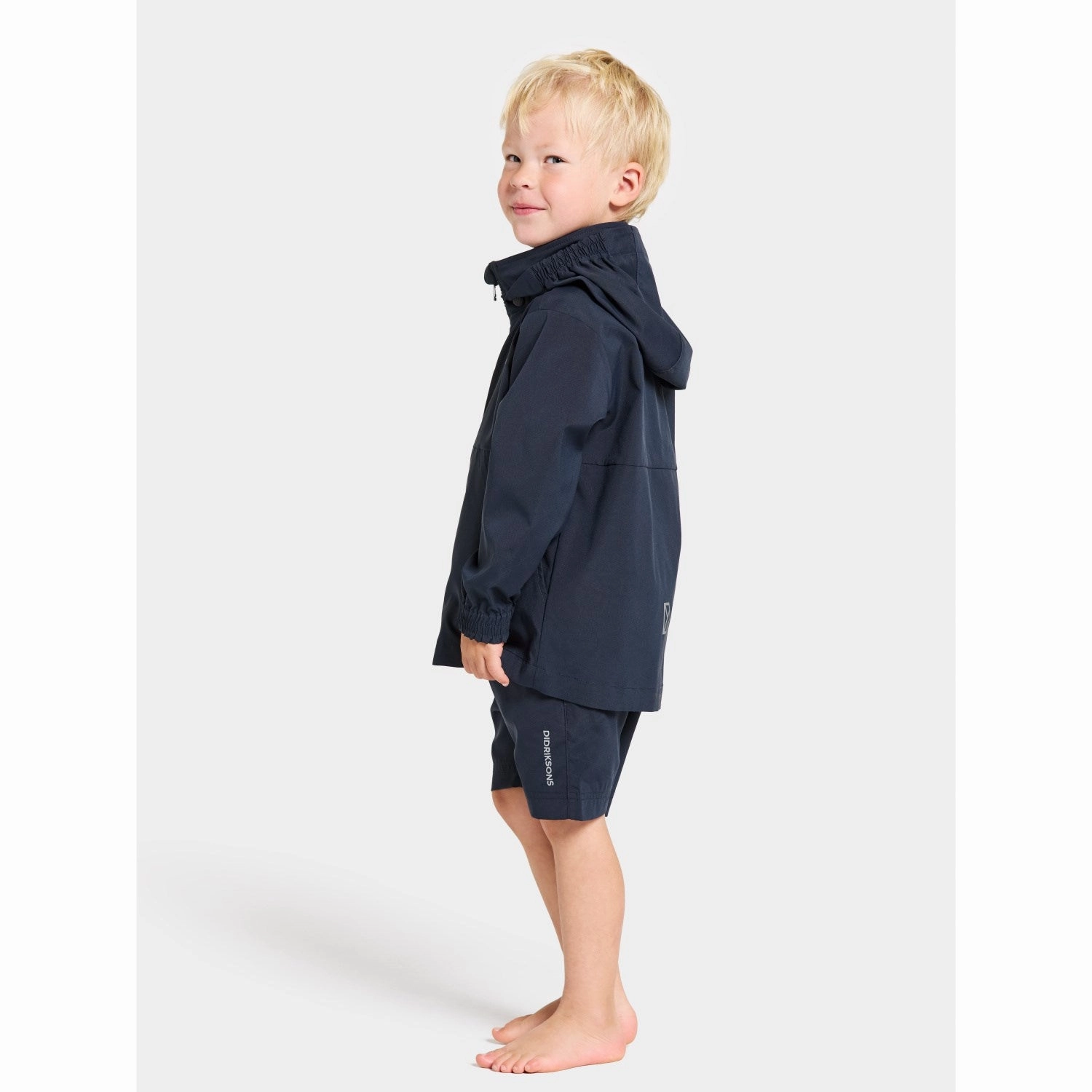 FlexibleFit Reflective Zippers Didriksons Navy Hallon Kids Jacket