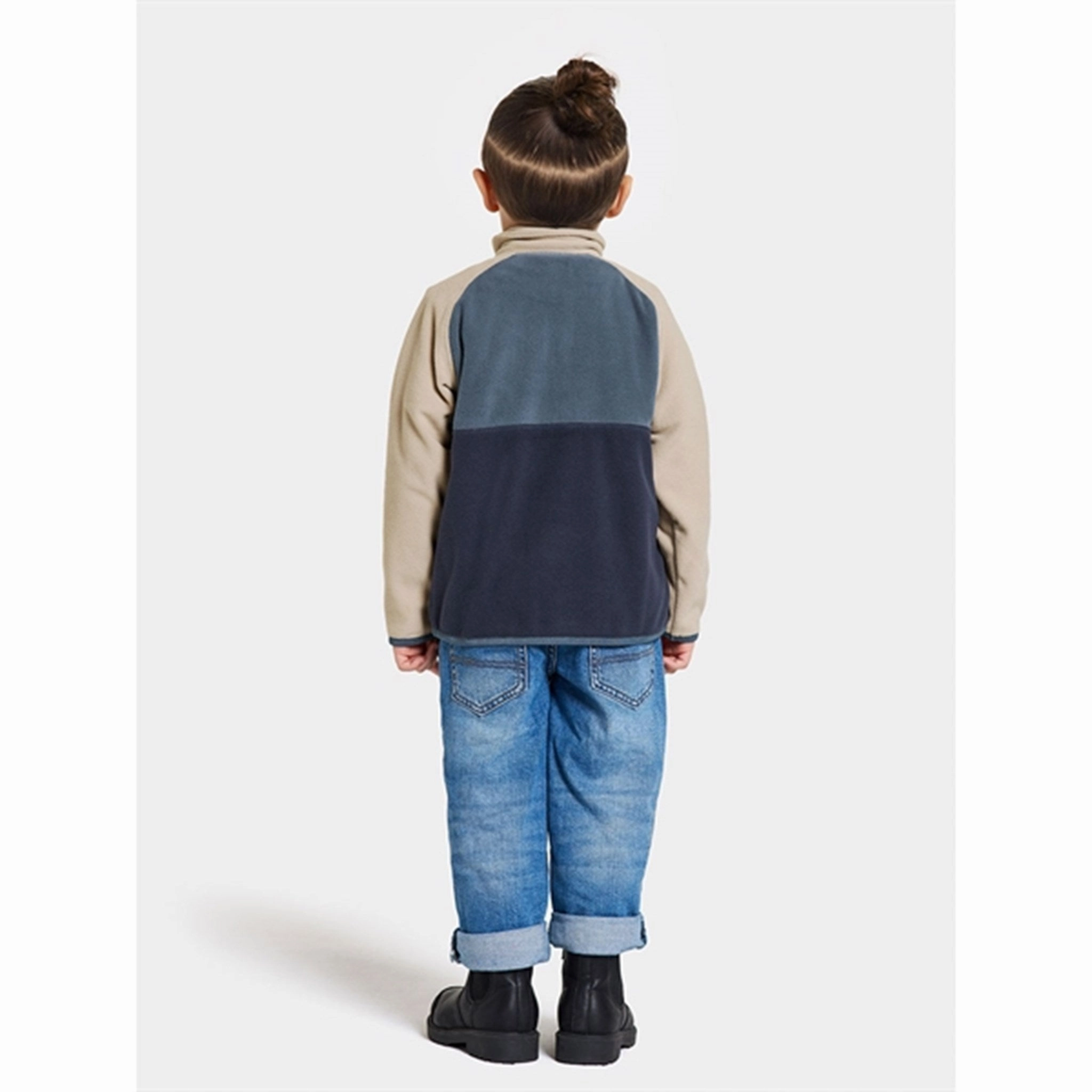 Didriksons Navy Monte Kids Fleece Jacket Simple Detail