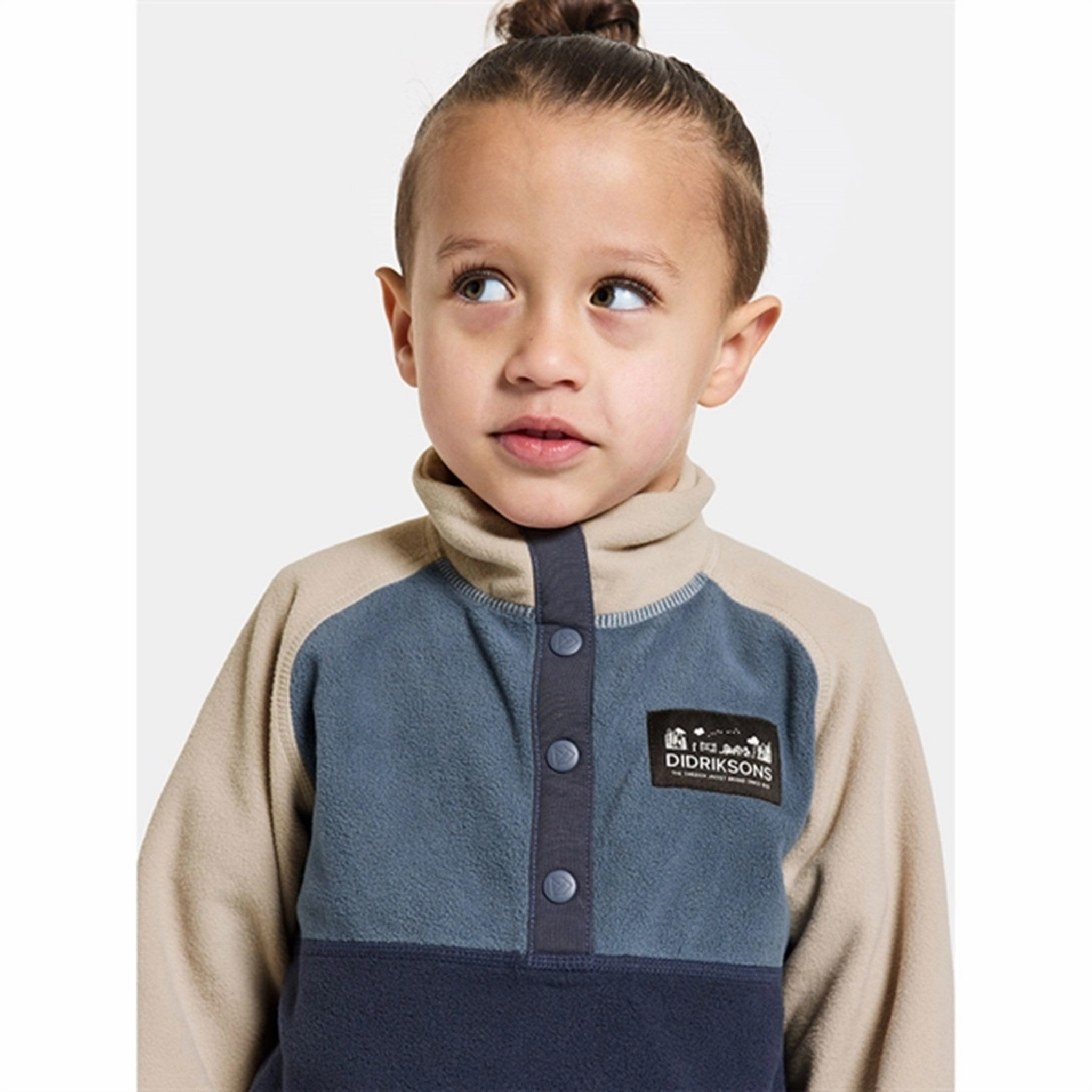 Hidden Storage Compartments Didriksons Navy Monte Kids Fleece Jacket