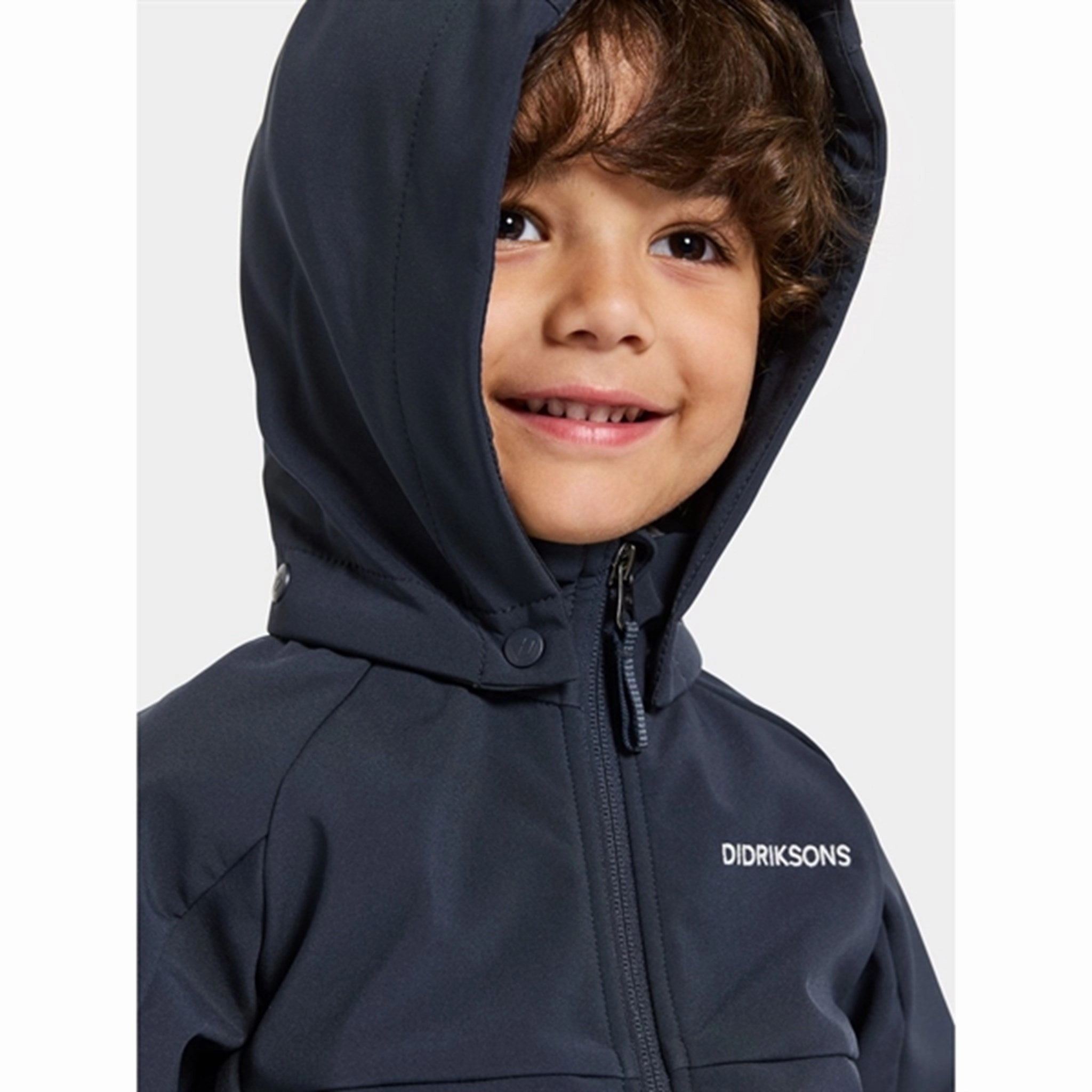 Didriksons Navy Troel Kids Jacket Sustainable Material Layered Look