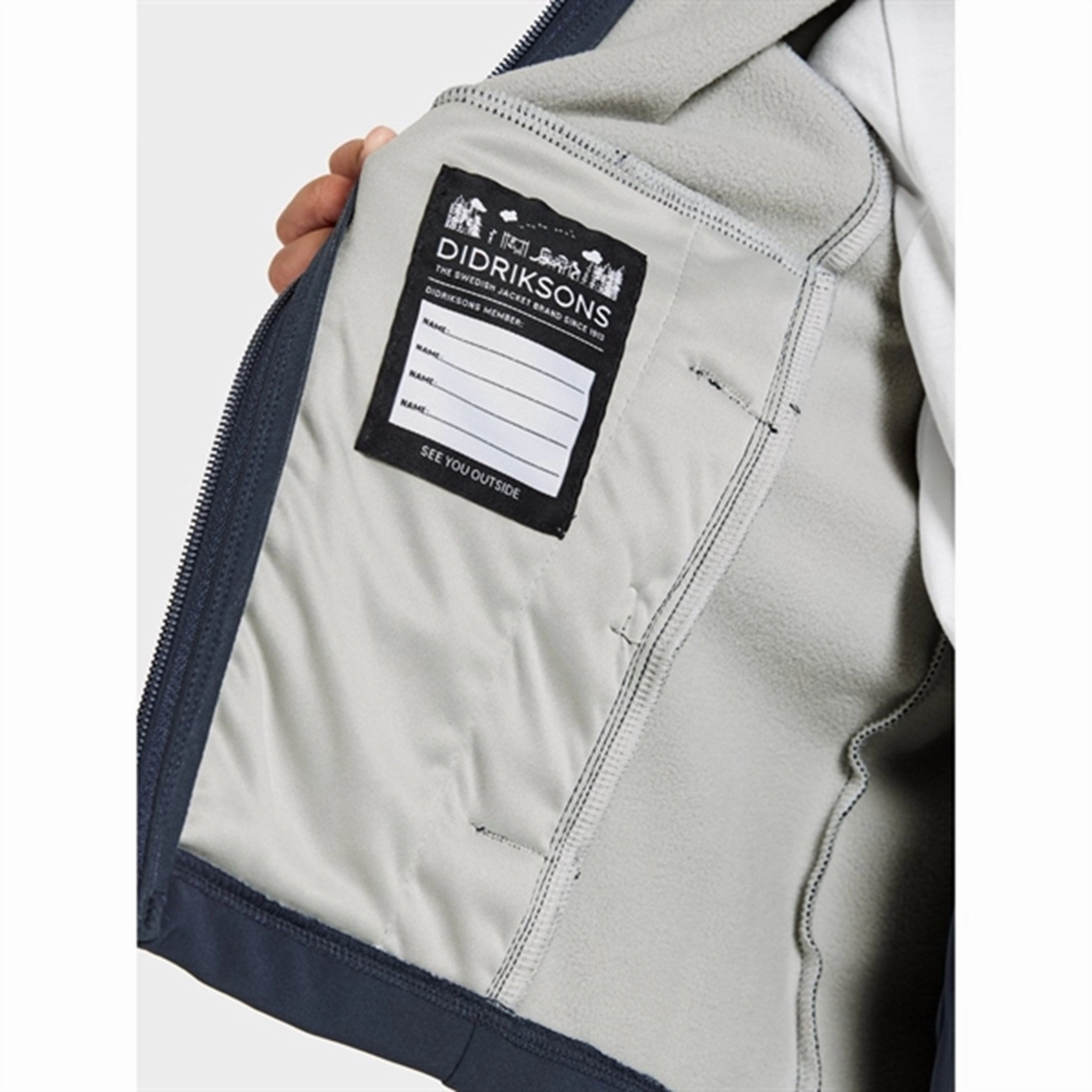 Didriksons Navy Troel Kids Jacket elastic waistband Concealed Zippers
