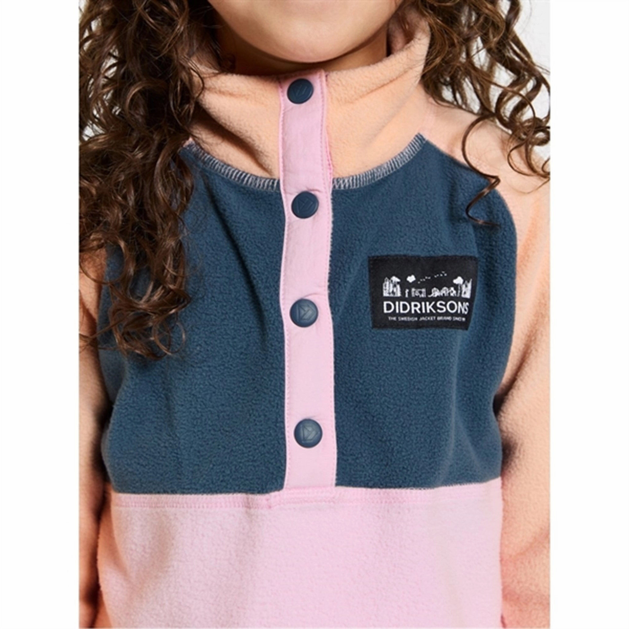 FleeceLined Flexible Armholes Didriksons Orchid Pink Monte Kids Fleece Jacket