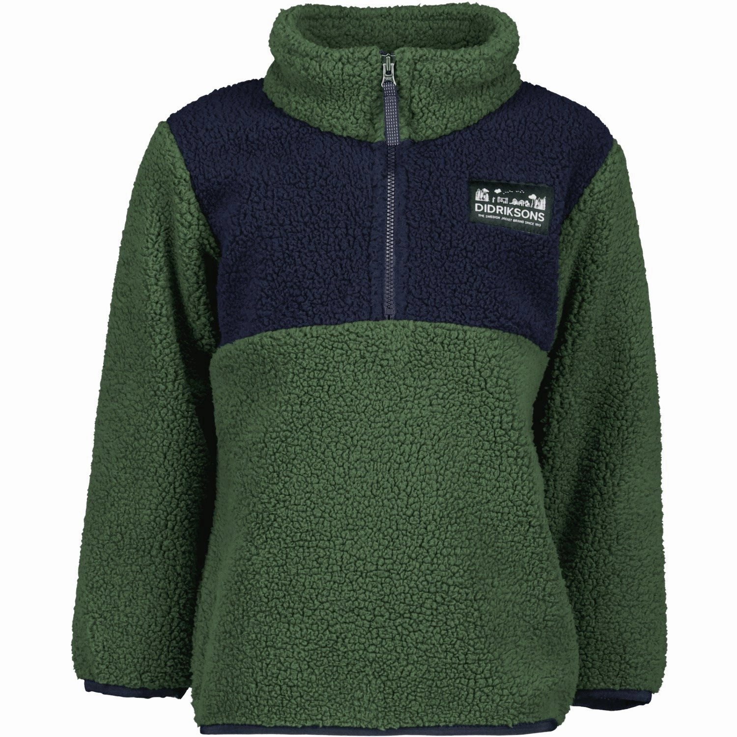 Didriksons Pine Green Gosig Kids Halfzip Fleece Jacket Comfy Street Piece