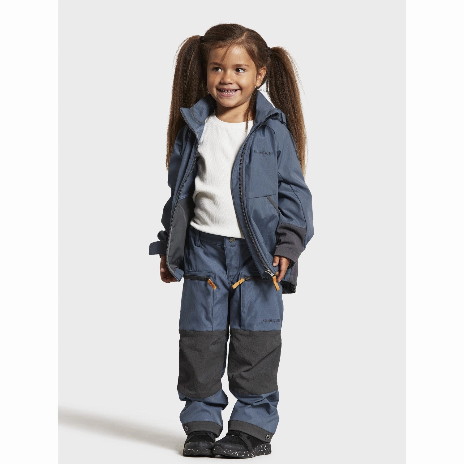 Compact Fit Look Cold Day Look Didriksons True Blue Stigen Kids Jacket
