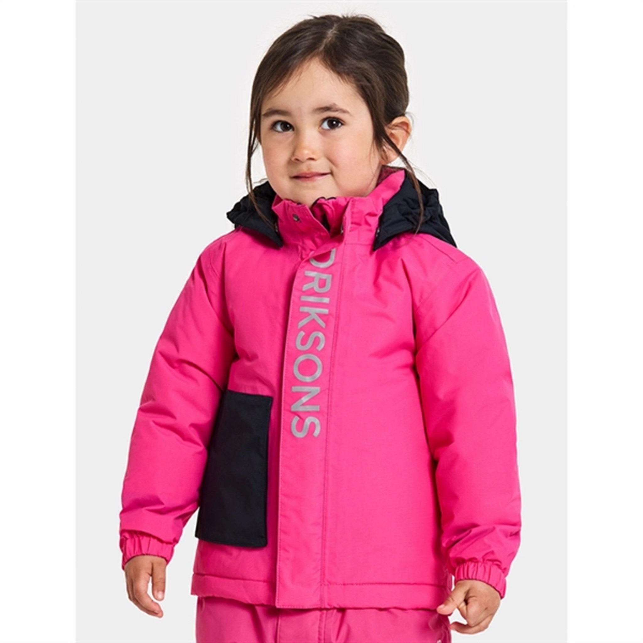Climate Responsive Textile Heat Sealed Zippers Didriksons True Pink Rio Kids 2 Jacket