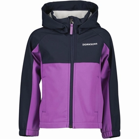 Didriksons Tulip Purple Troel Kids Jacket Water Resistant Fabric Slim Silhouette