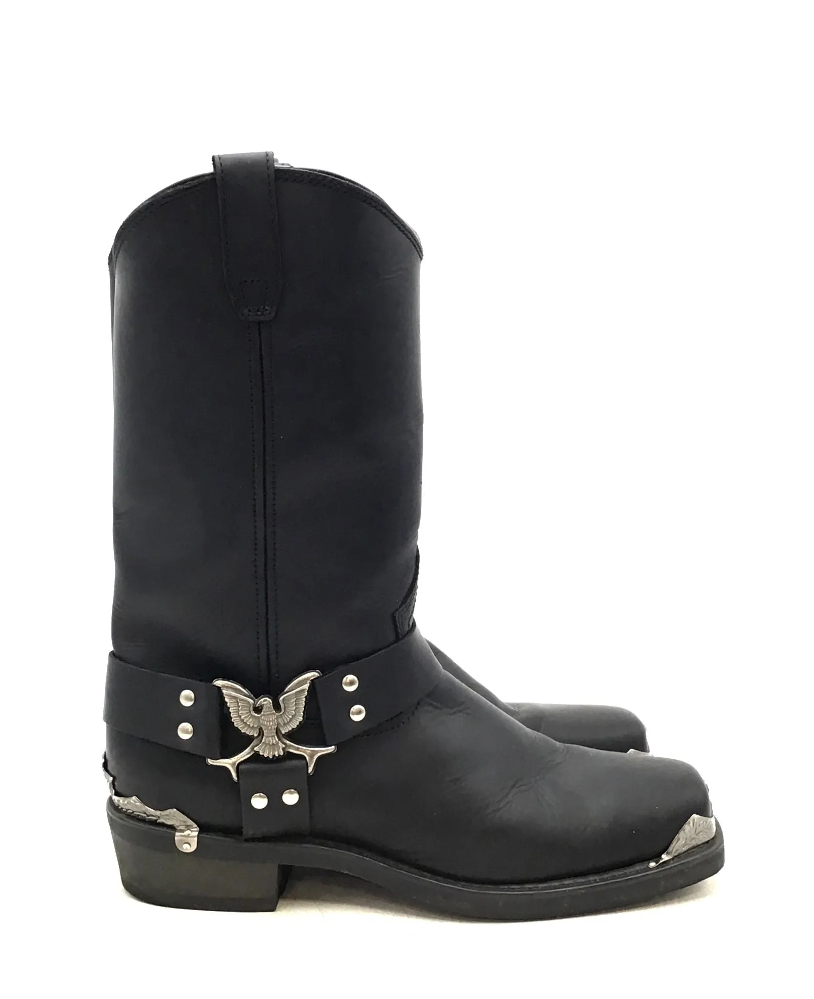 Dingo Men's Chopper DI19053 Black Leather Motorcycle Boots - Size 11.5 D