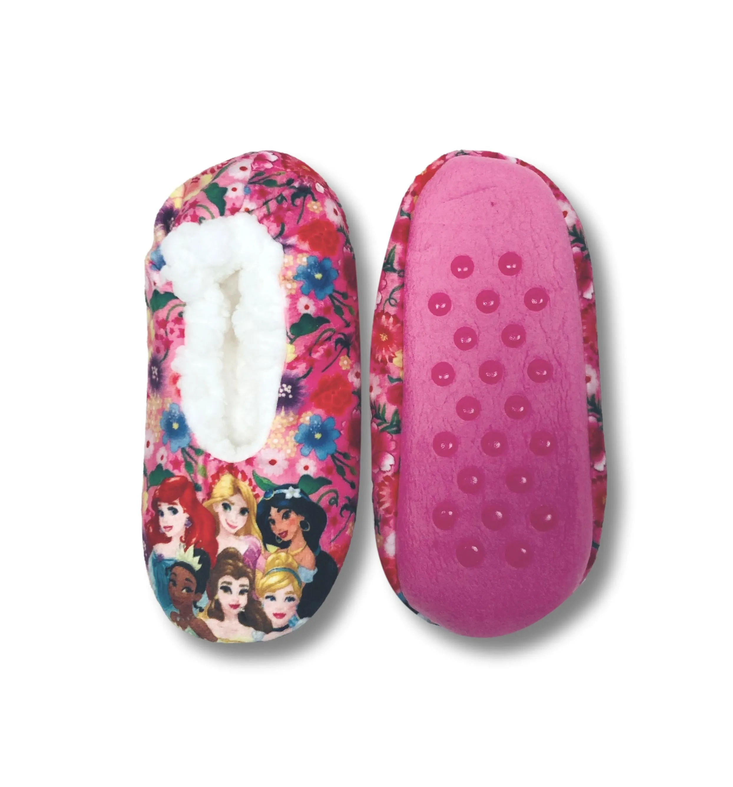 Disney Princess Girls Slippers Fuzzy Slipper Socks for Toddlers and Kids
