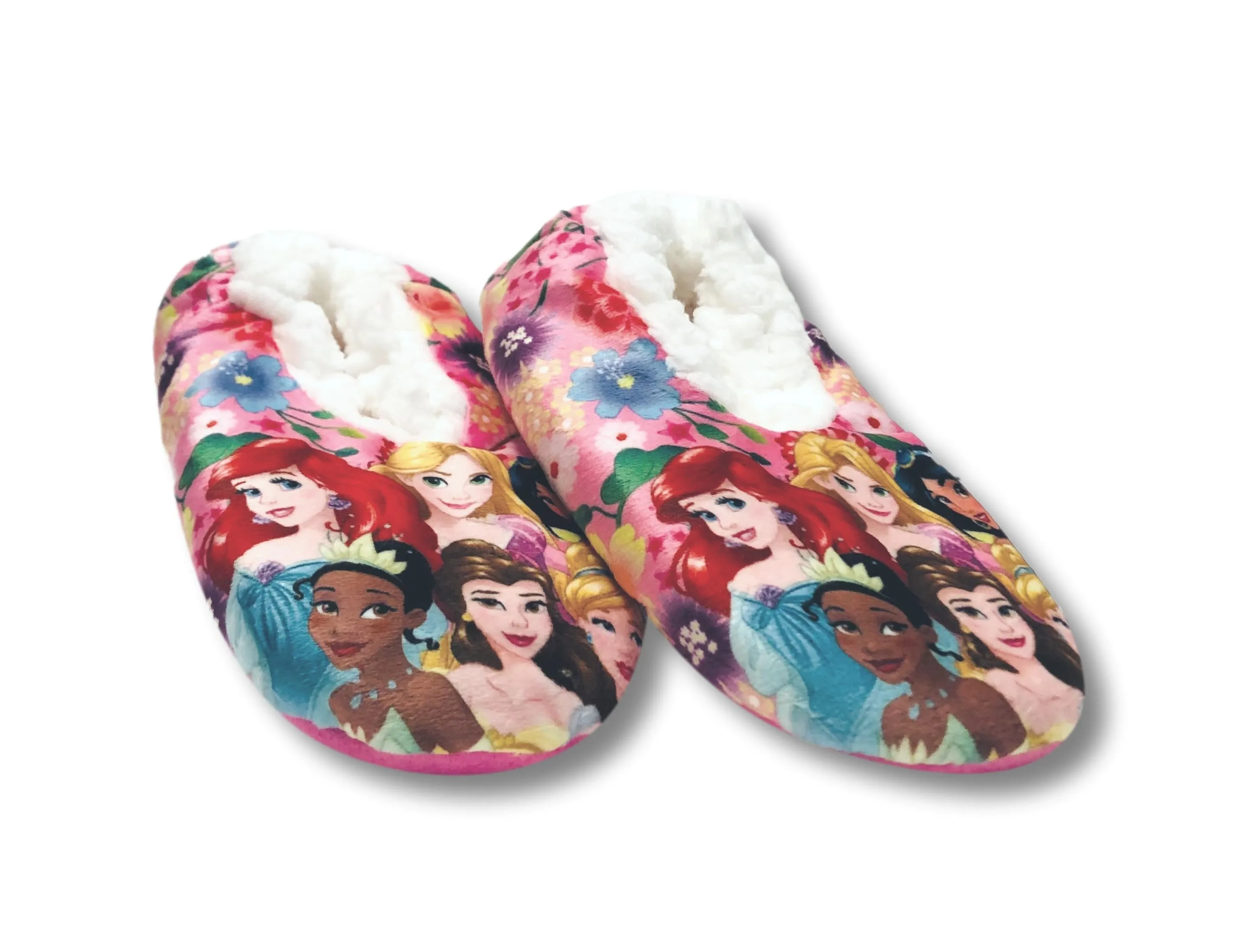 Disney Princess Girls Slippers Fuzzy Slipper Socks for Toddlers and Kids