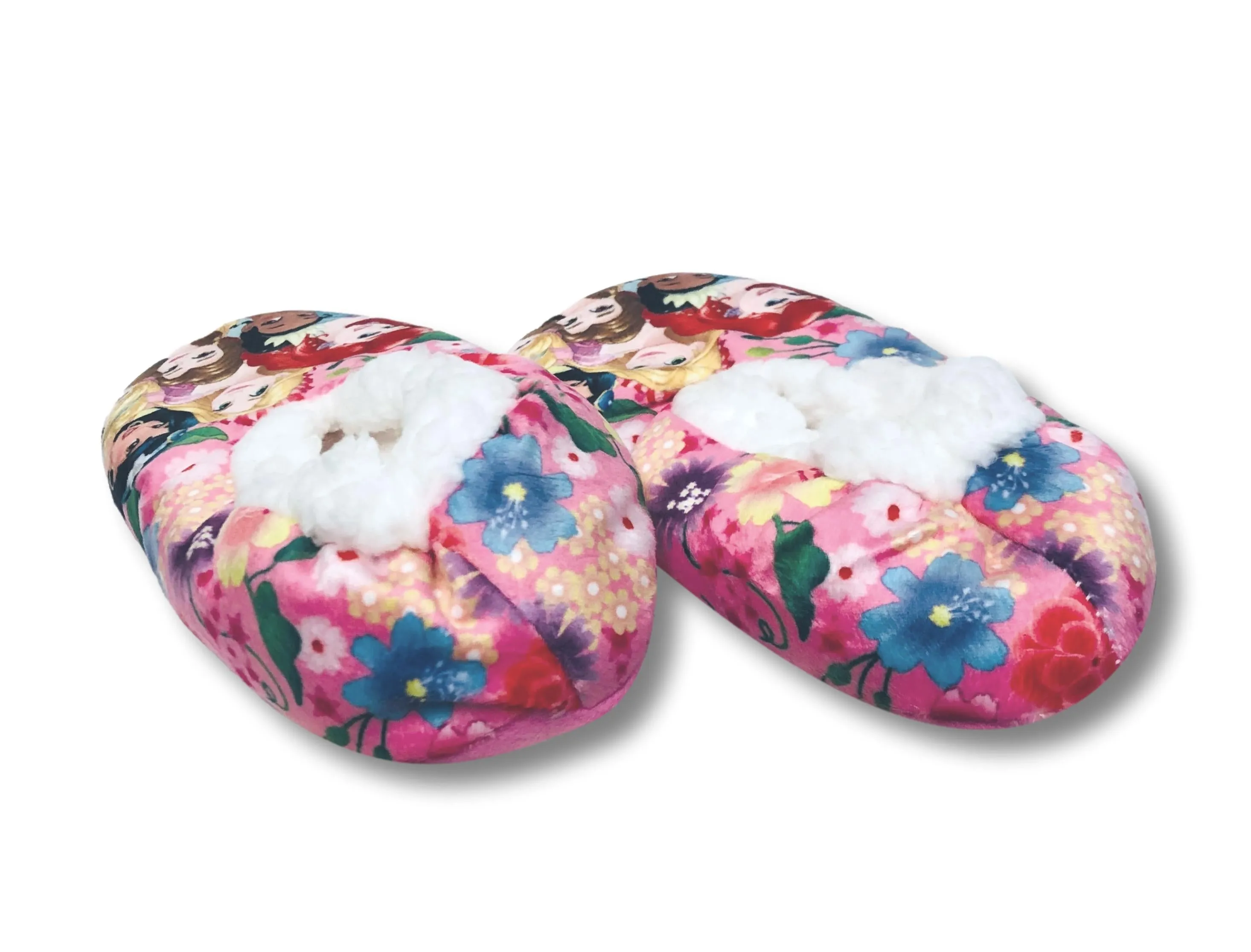 Disney Princess Girls Slippers Fuzzy Slipper Socks for Toddlers and Kids