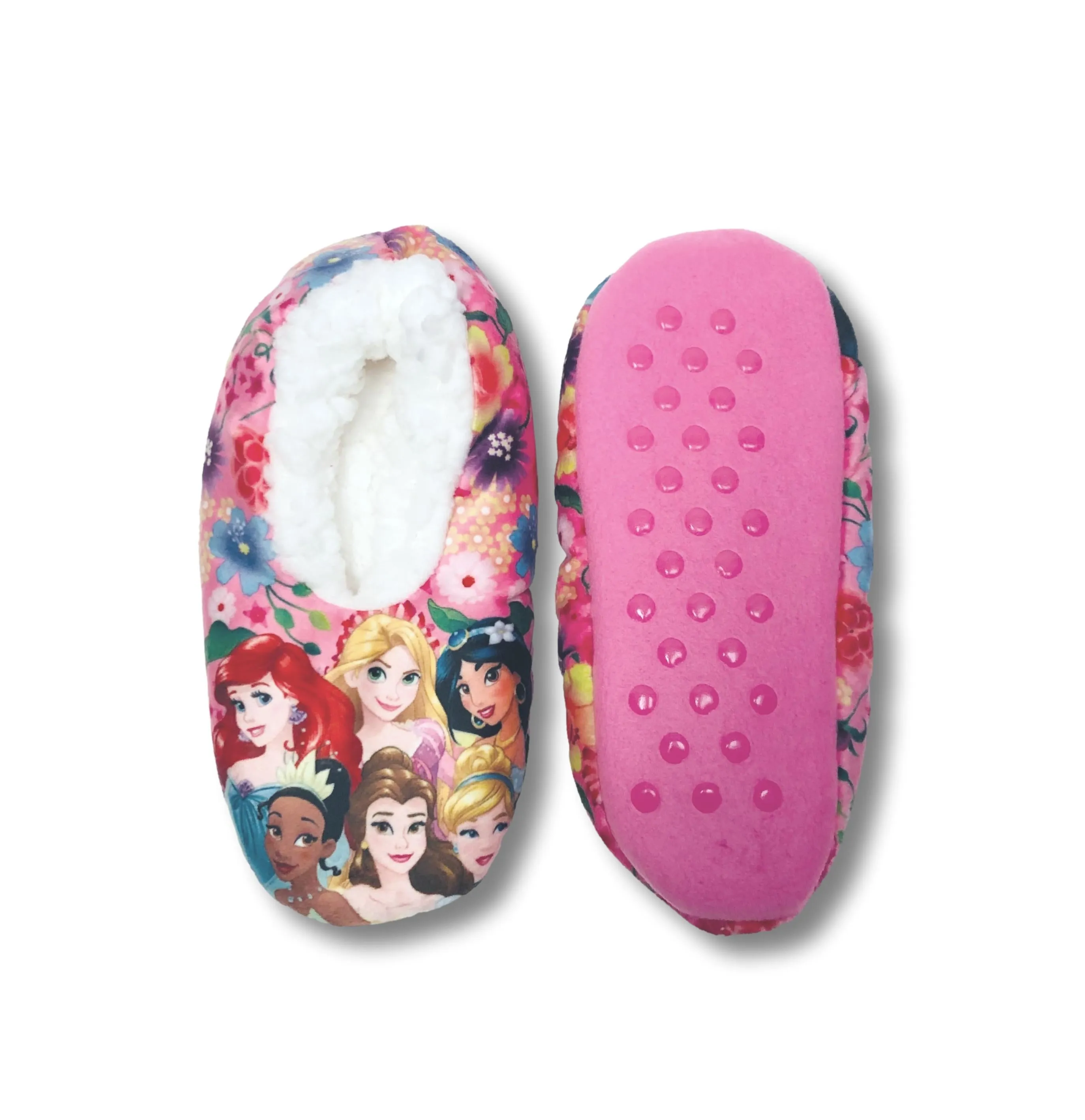 Disney Princess Girls Slippers Fuzzy Slipper Socks for Toddlers and Kids