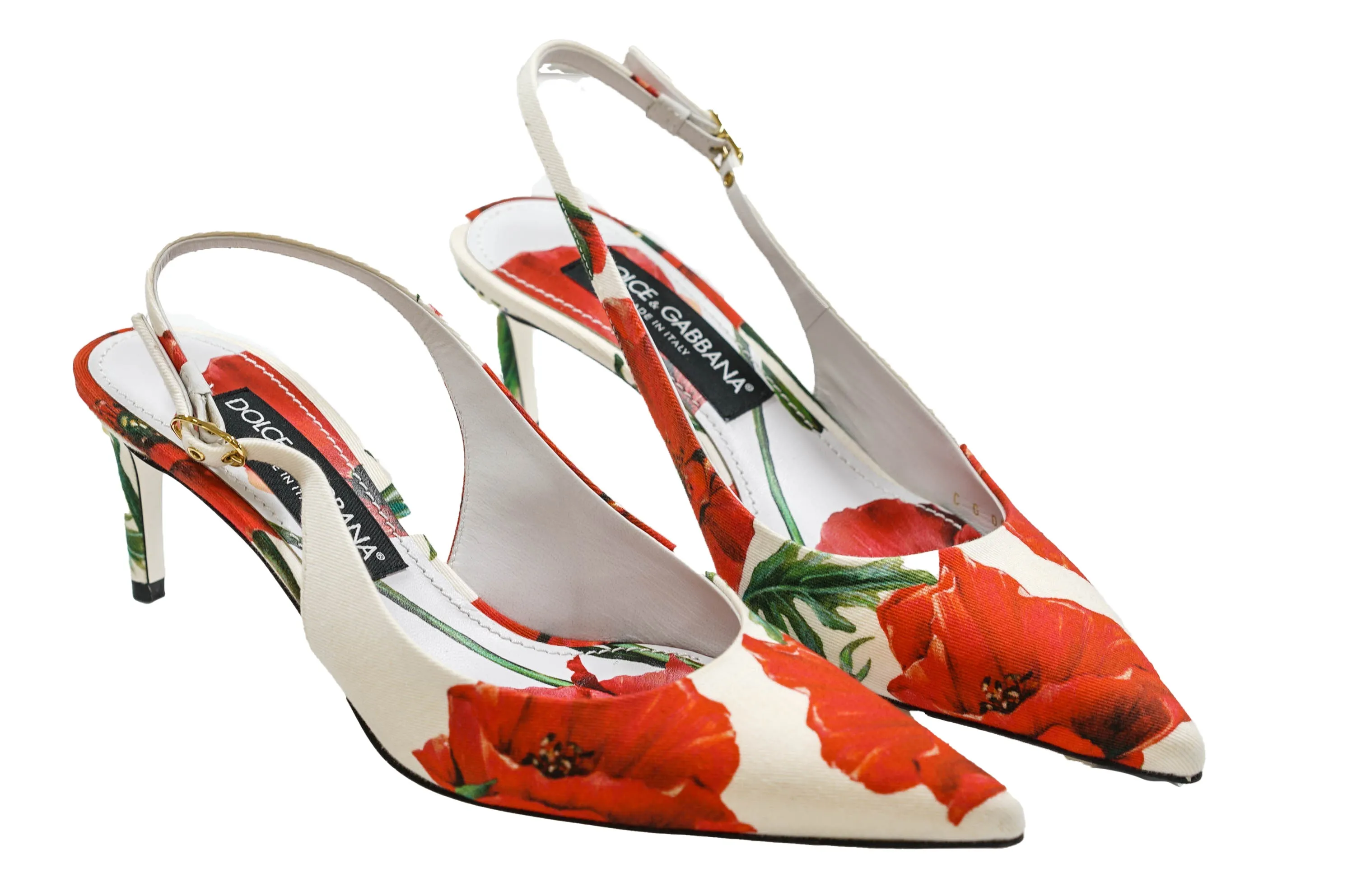 Dolce & Gabbana Printed Fabric Slingback Pump CG0595 50%OFF