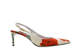 Dolce & Gabbana Printed Fabric Slingback Pump CG0595 50%OFF