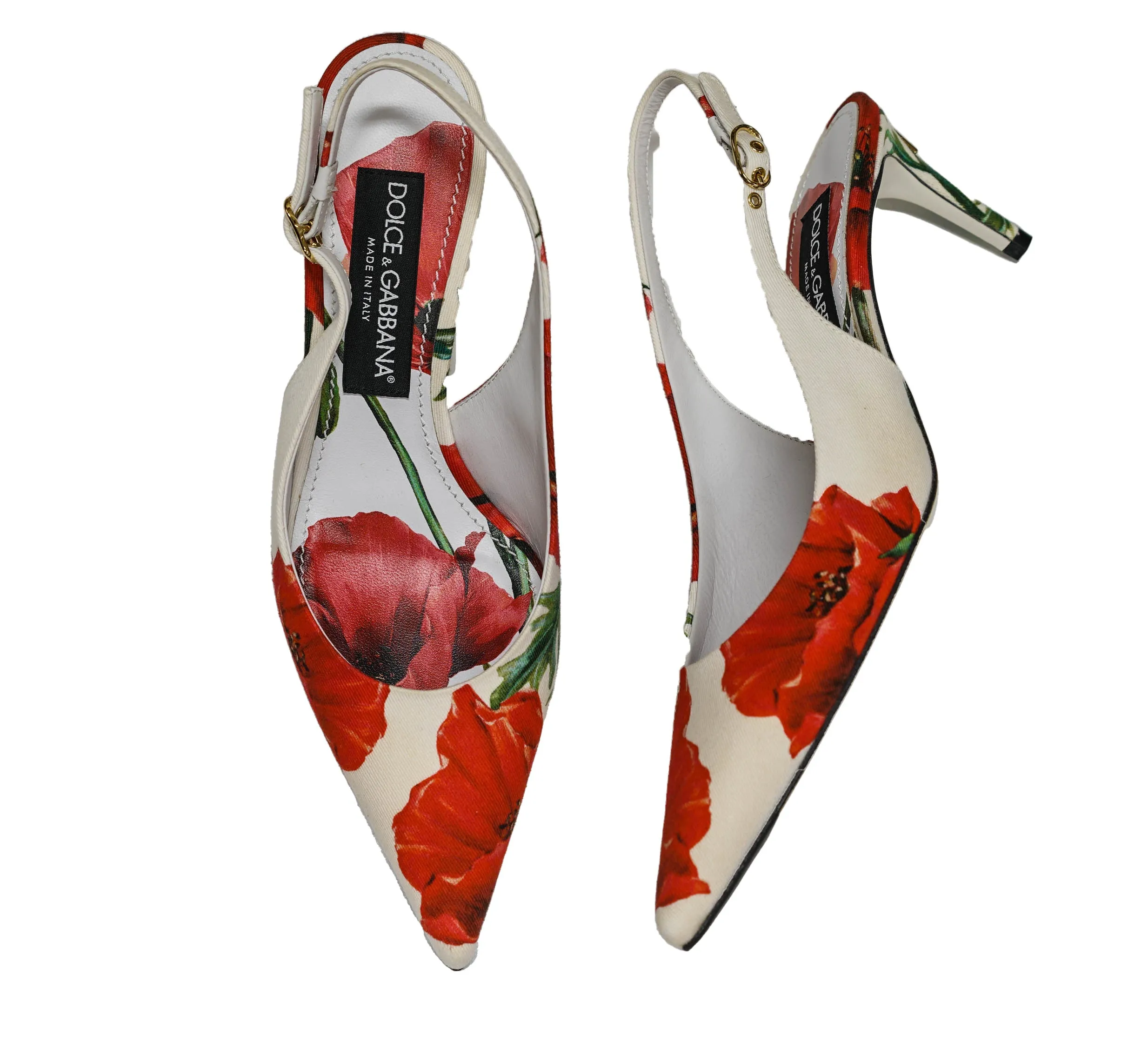 Dolce & Gabbana Printed Fabric Slingback Pump CG0595 50%OFF