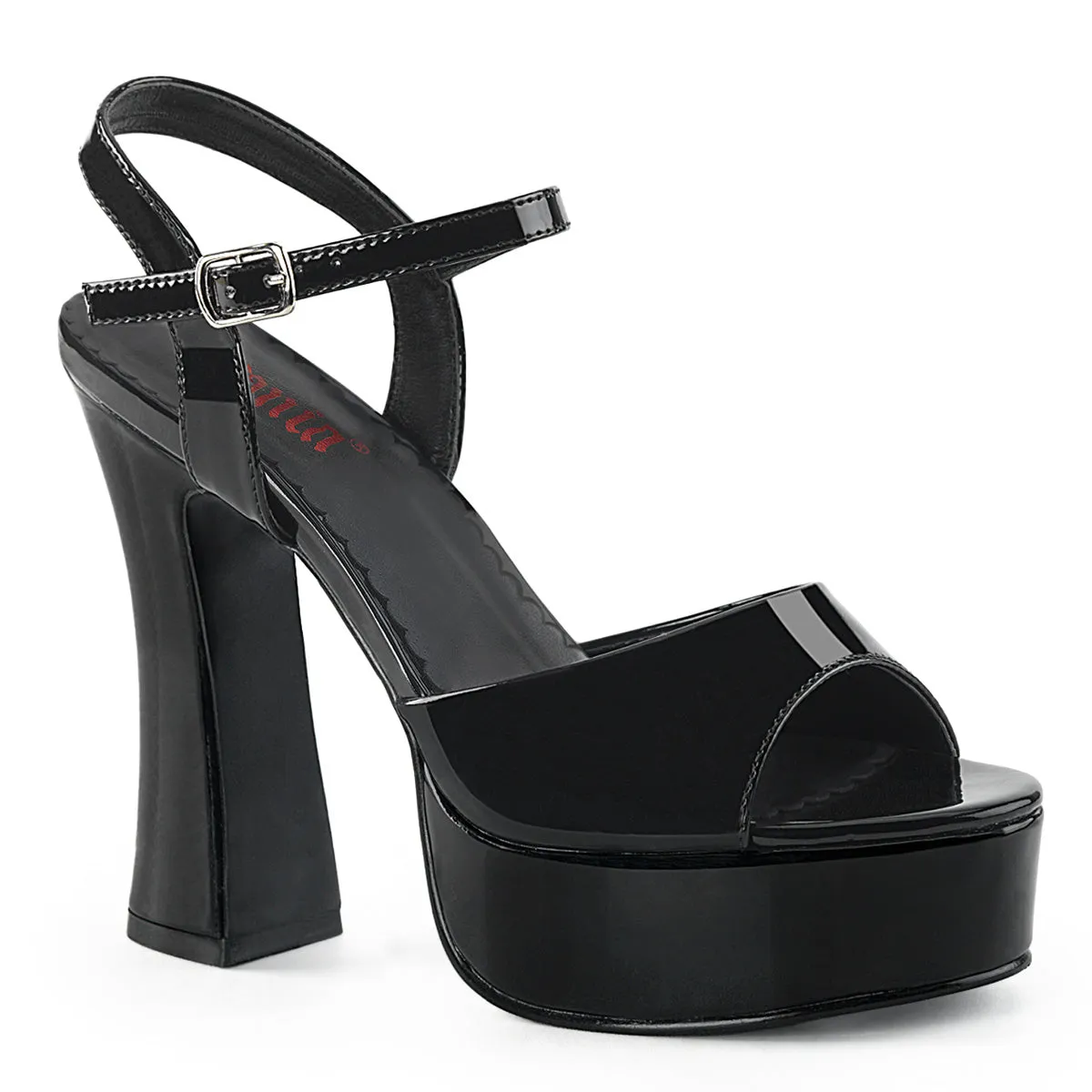 DOLLY-09 DemoniaCult Black Patent Sexy Women's Sandals (Alternative Footwear)