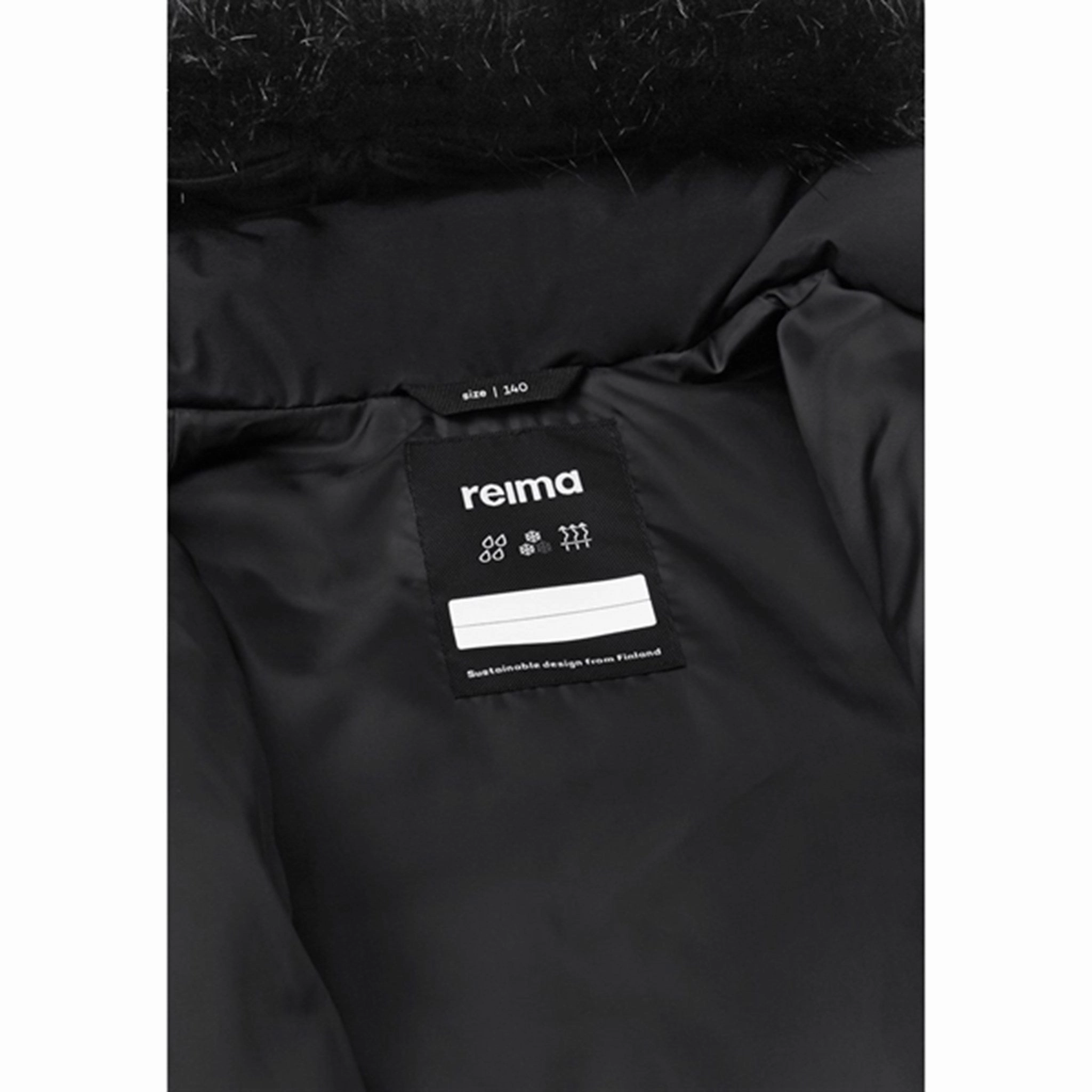 Reima Winter Jacket Siemaus Black WindResistant Coating Cozy Texture
