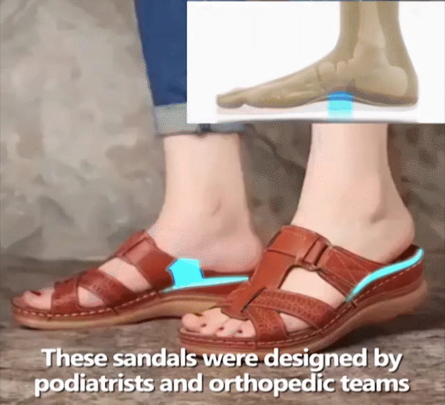 Dr. Care Premium Vintage Orthopedic Open Toe Sandal, Comfy Women Orthopedic Premium Sandals