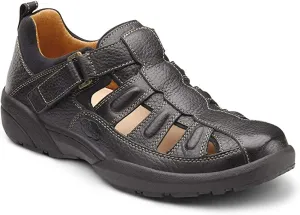 Dr. Comfort men's Fisherman - Hook-and-loop Closure Strap - Diabetic Shoes - Black