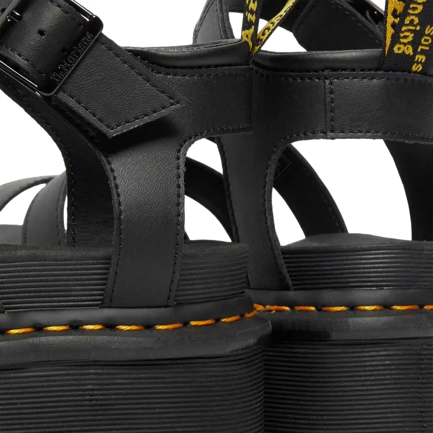 Thong Style Bright Pop Dr. Martens Sandali Platform in pelle Blaire Hydro Stile Gladiatore 27296001 nero