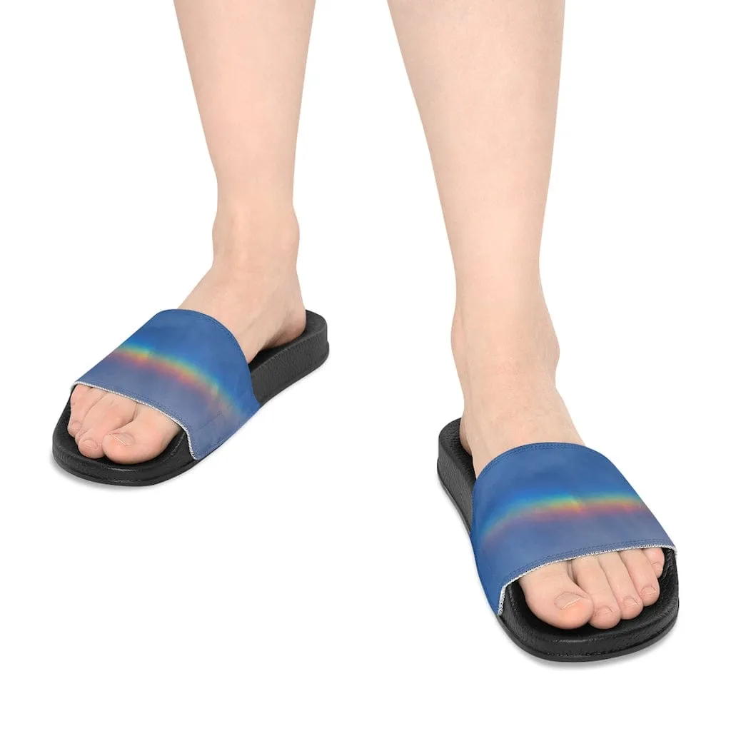 Dreamy Rainbow Toes Youth Slide Sandals w/ removable washable straps