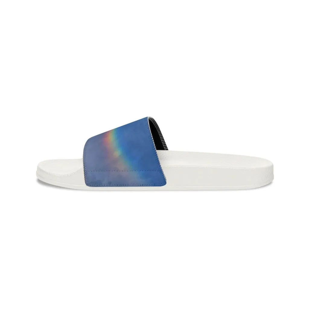 Dreamy Rainbow Toes Youth Slide Sandals w/ removable washable straps
