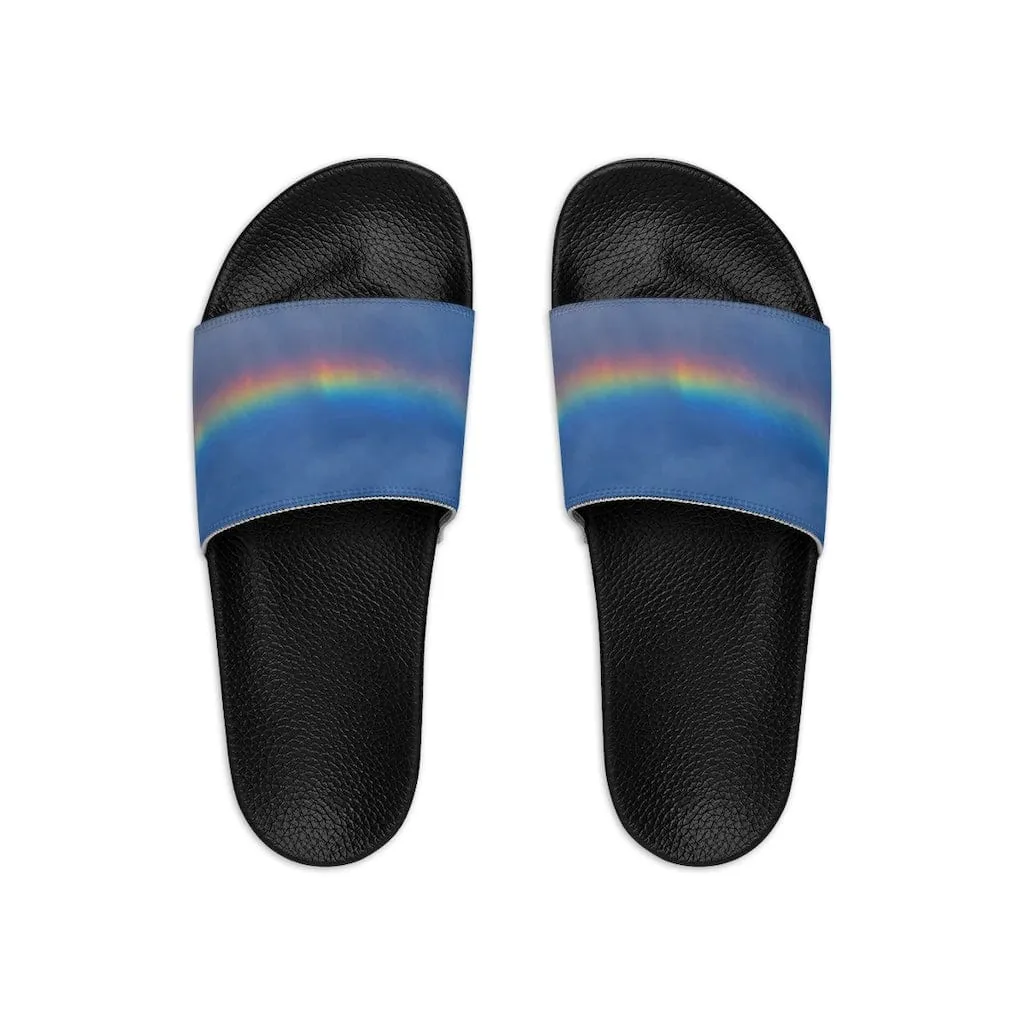 Dreamy Rainbow Toes Youth Slide Sandals w/ removable washable straps