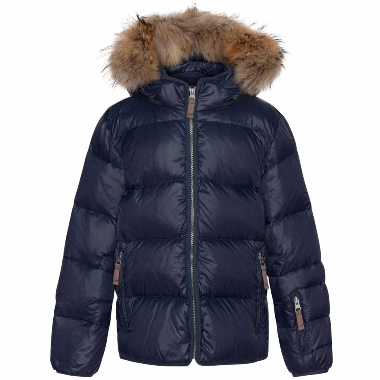 Ver de Terre Featherlight Jakke m. Pels Navy Reinforced Hems Durable Water Repellent