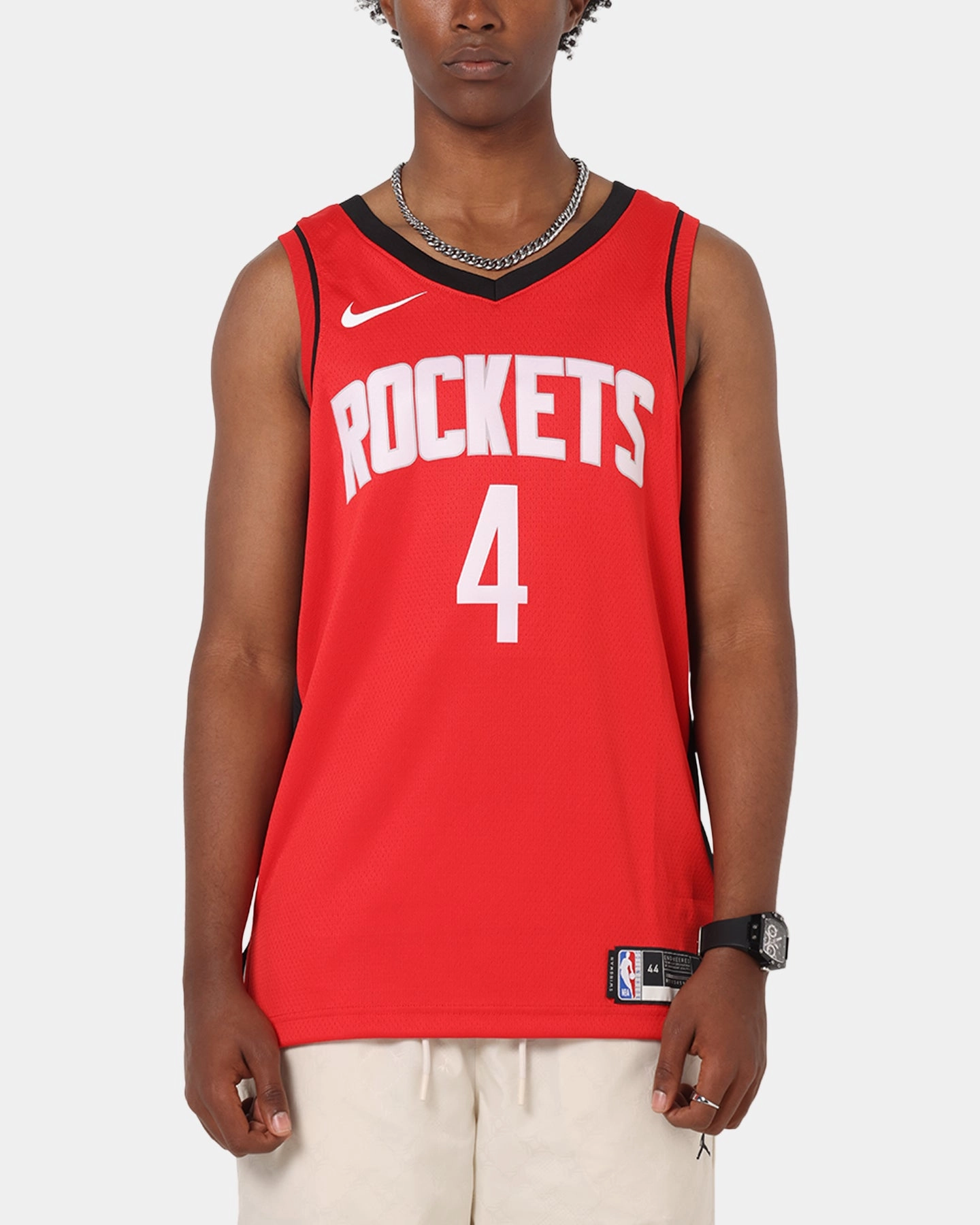 Nike Jalen Green Houston Rockets #4 Icon Edition 2022/23 Nike Dri-Fit NBA Swingman Jersey University Red Stretchable Knit Material