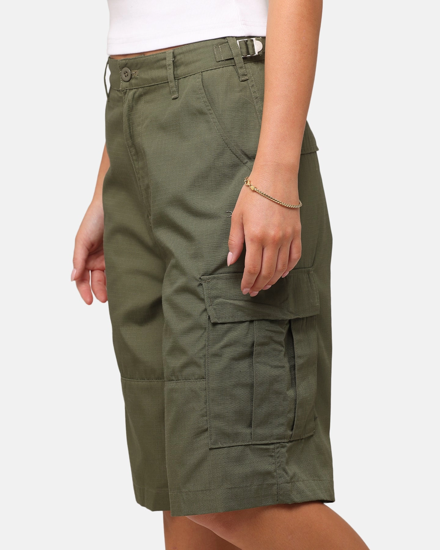 X-Girl Women's Easy Cargo Shorts Flight Green Classic Look Comfy Look