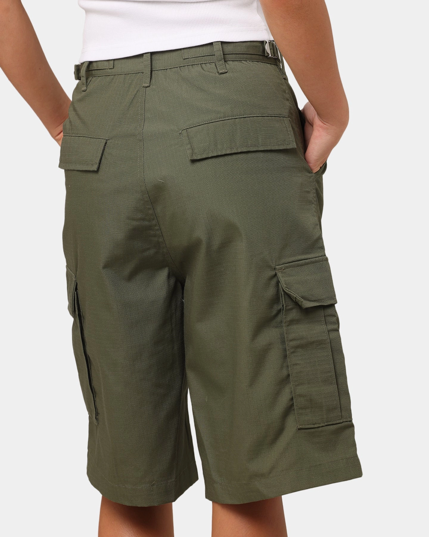 Casual Stretch Wear X-Girl Women's Easy Cargo Shorts Flight Green
