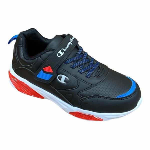 carbon - fiber midsole shoes Champion scarpa da ginnastica da bambino con laccio elastico e velcro Wave S32129 CHA KK001 NBK nero