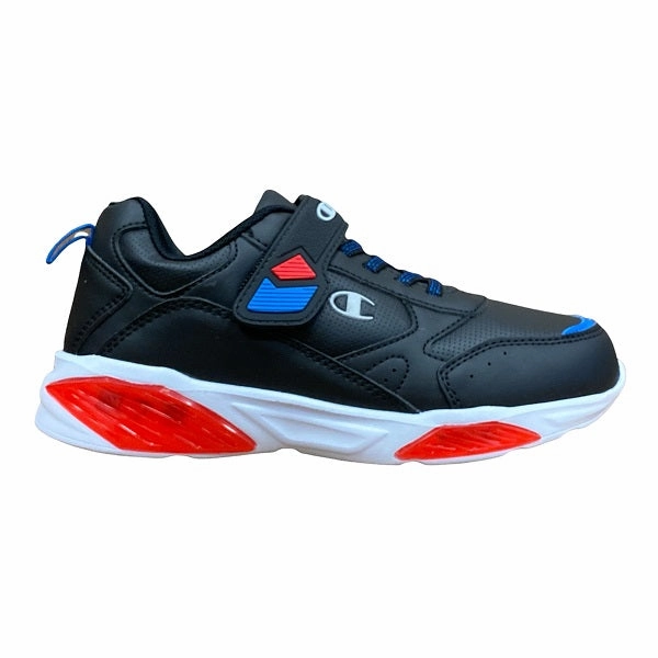 Heart - rate control Pressure Map Optimized Champion scarpa da ginnastica da bambino con laccio elastico e velcro Wave S32129 CHA KK001 NBK nero