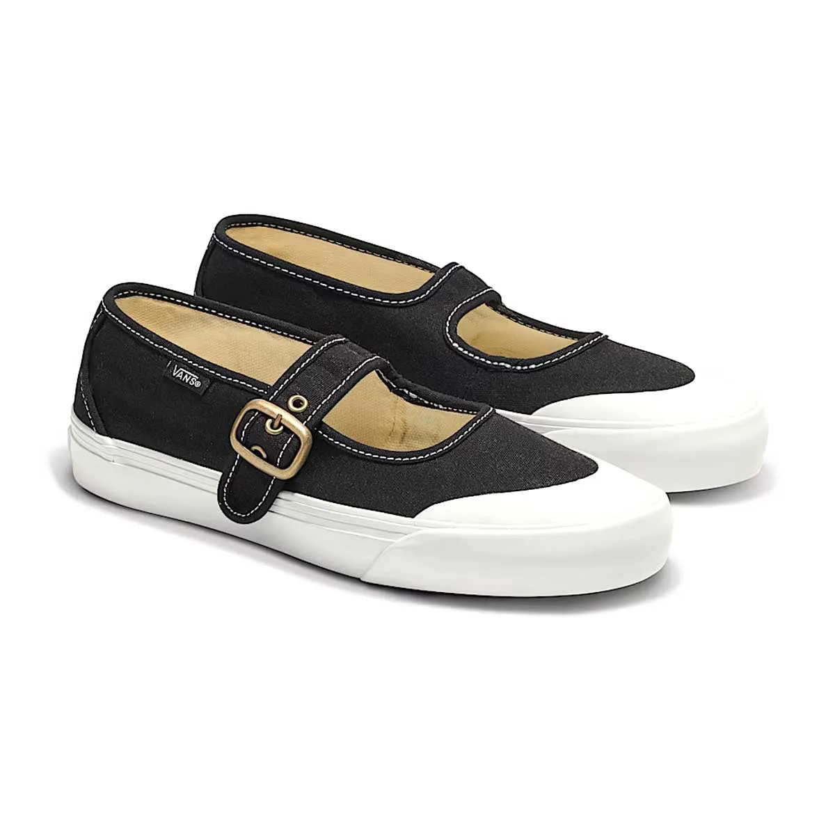 Mary Jane 'Black True White' Cushioned Insole Mesh