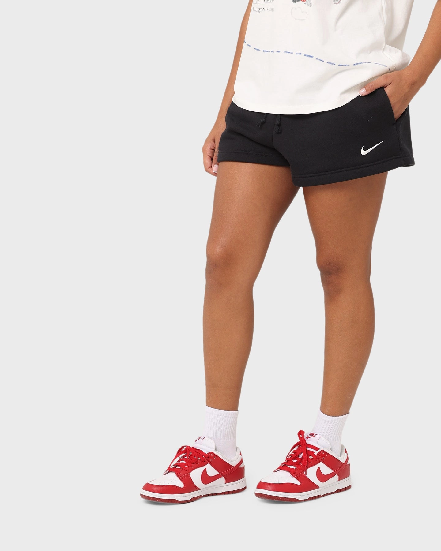 Durable Seams Nike Women's Nike Sportswear Style Fleece High-Waisted Shorts Black/Sail