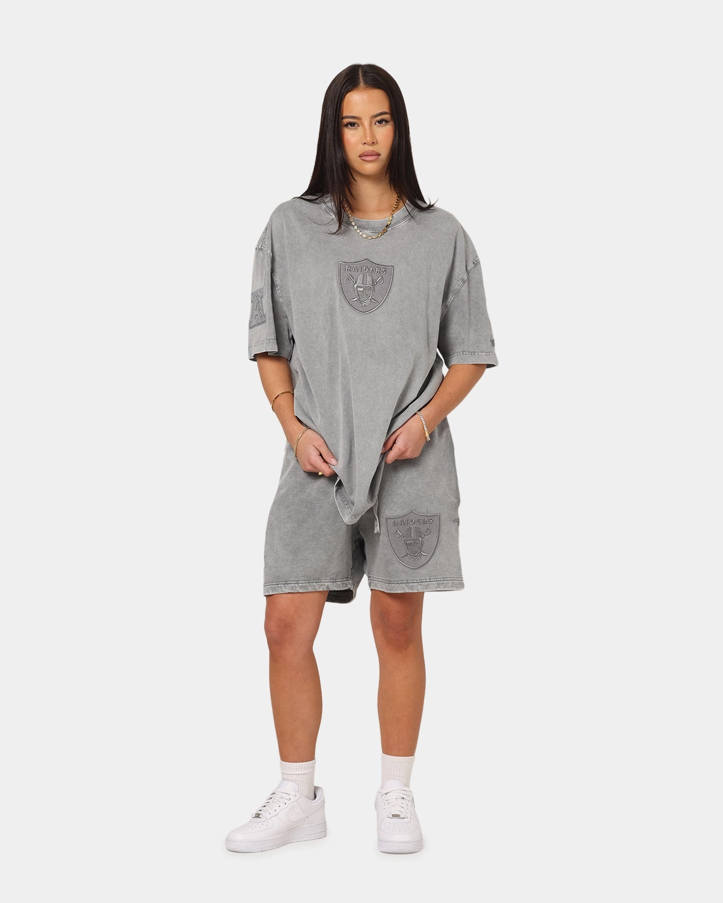Pro Standard Las Vegas Raiders Washed Classic Shorts Washed Grey Quick Access Zippers