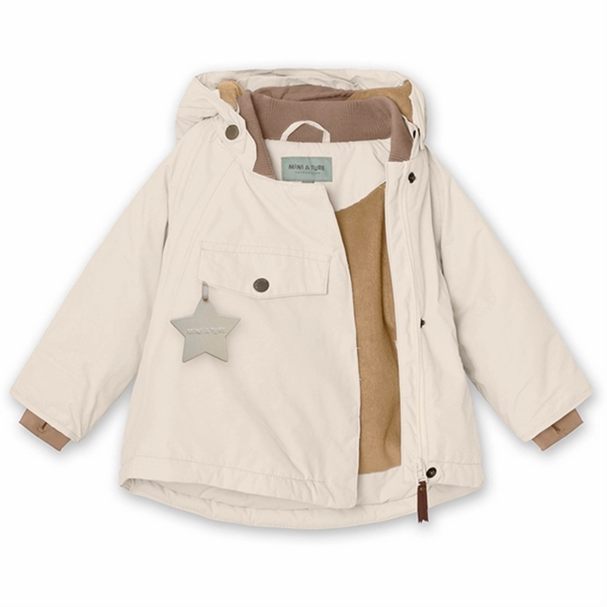 Quick drying material LightweightInsulation MINI A TURE Wang Fleece Winter Jacket Angora Cream
