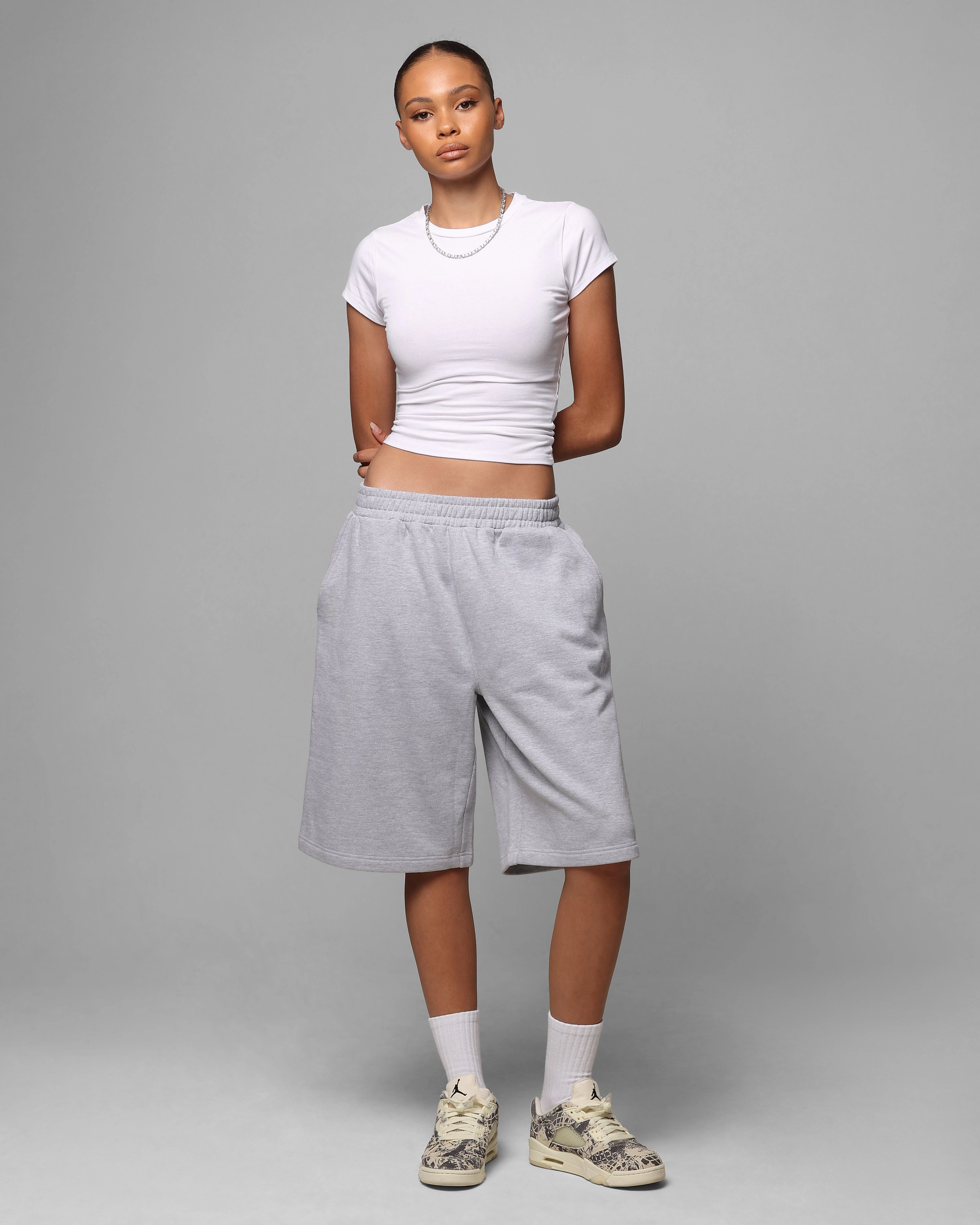 Loiter Premium Essentials Sweat Shorts Grey Marle Work Friendly