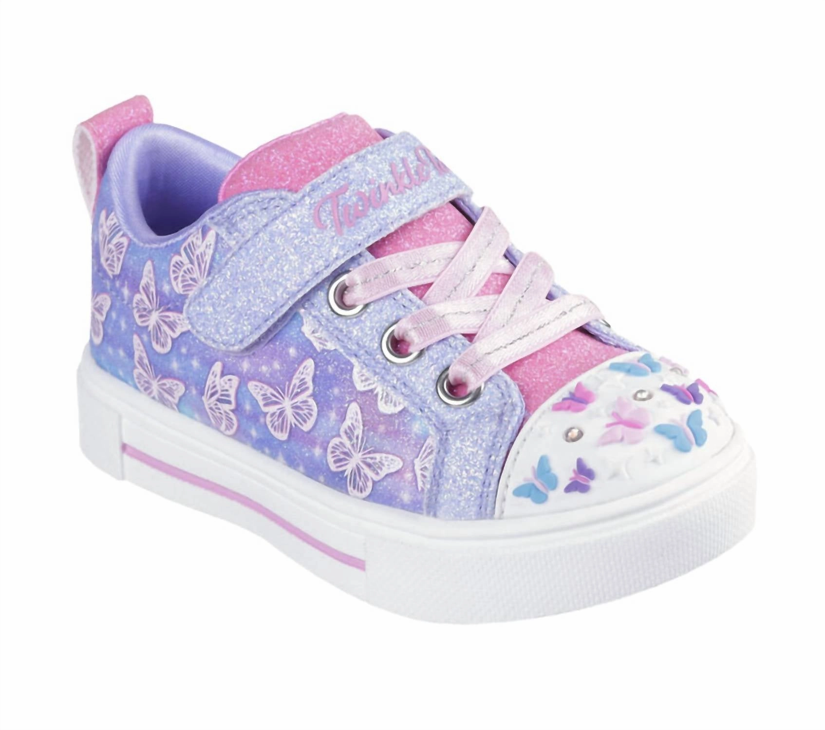 Kid's Twinkle Sparks Ombre Flutter Sneaker In Lavander Multi Dynamic Control
