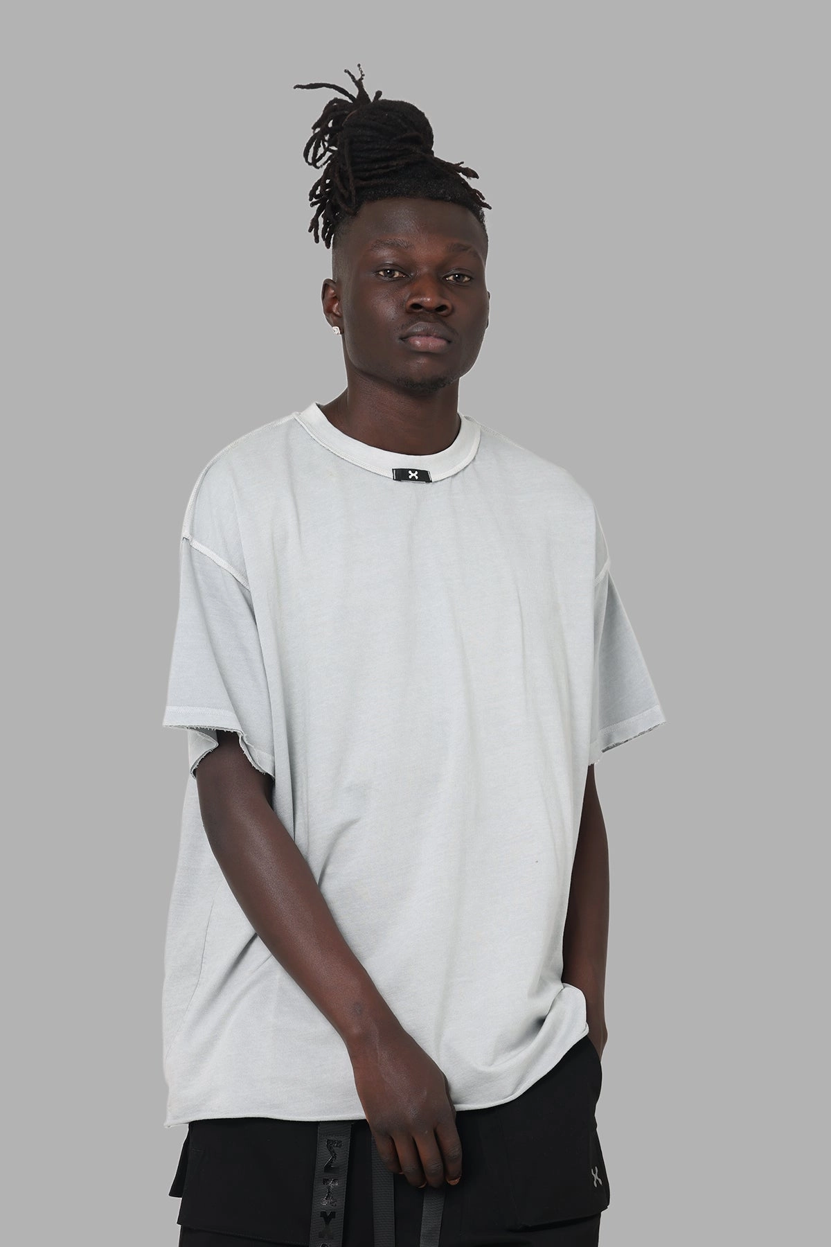 DXXMLife L-5 Txnal Oversized T-Shirt Grey/Grey Easy and Relaxed