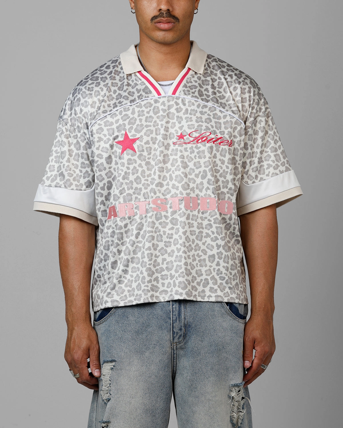 Loiter Art Studio United Jersey Snow Leopard Multipurpose Sports Gear Bonded Hemline
