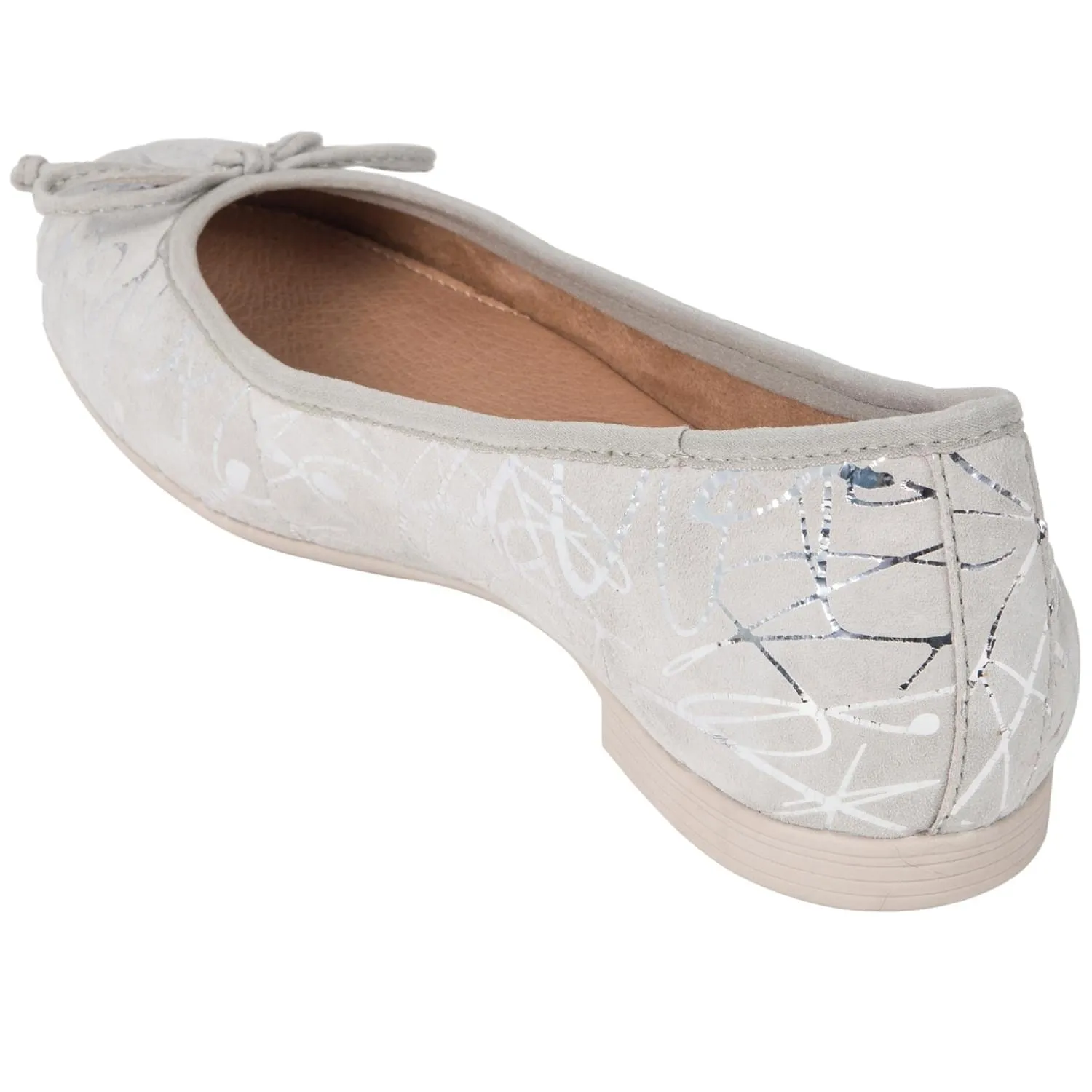 Earth Women's Allegro Ballet Flats- Grey Metallic