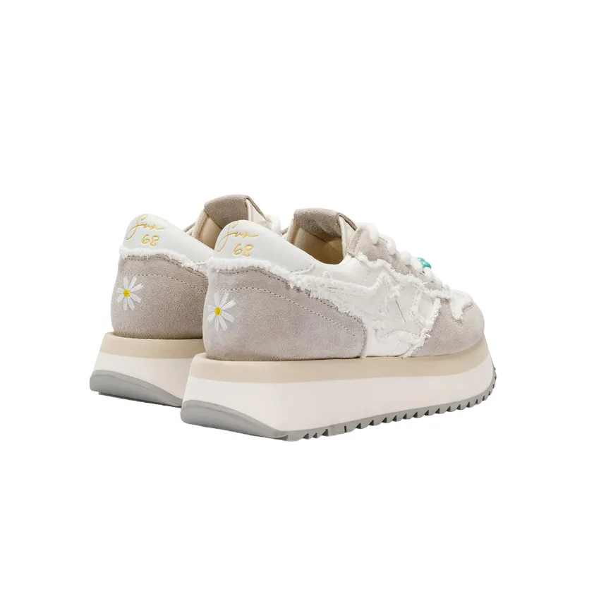 Sun68 scarpa sneakers da donna Big Stargirl Z34216 31 bianco panna running in a mangrove area shoes running for balance shoes
