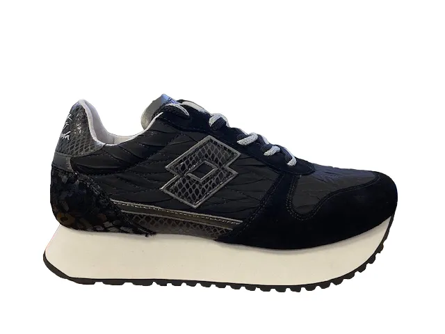 Lotto Leggenda scarpa sneakers da donna per il il tempo libero Wedge W 218731 1H8 nero-titanio Agile Movement